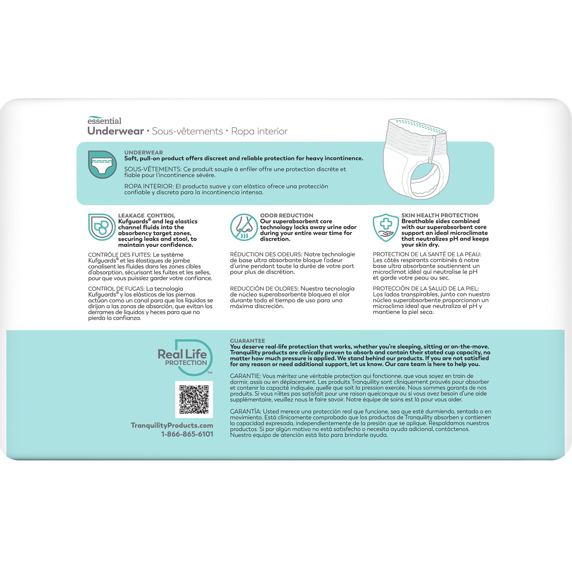 Tranquility Essential Disposable Adult Underwear, Heavy Absorbency