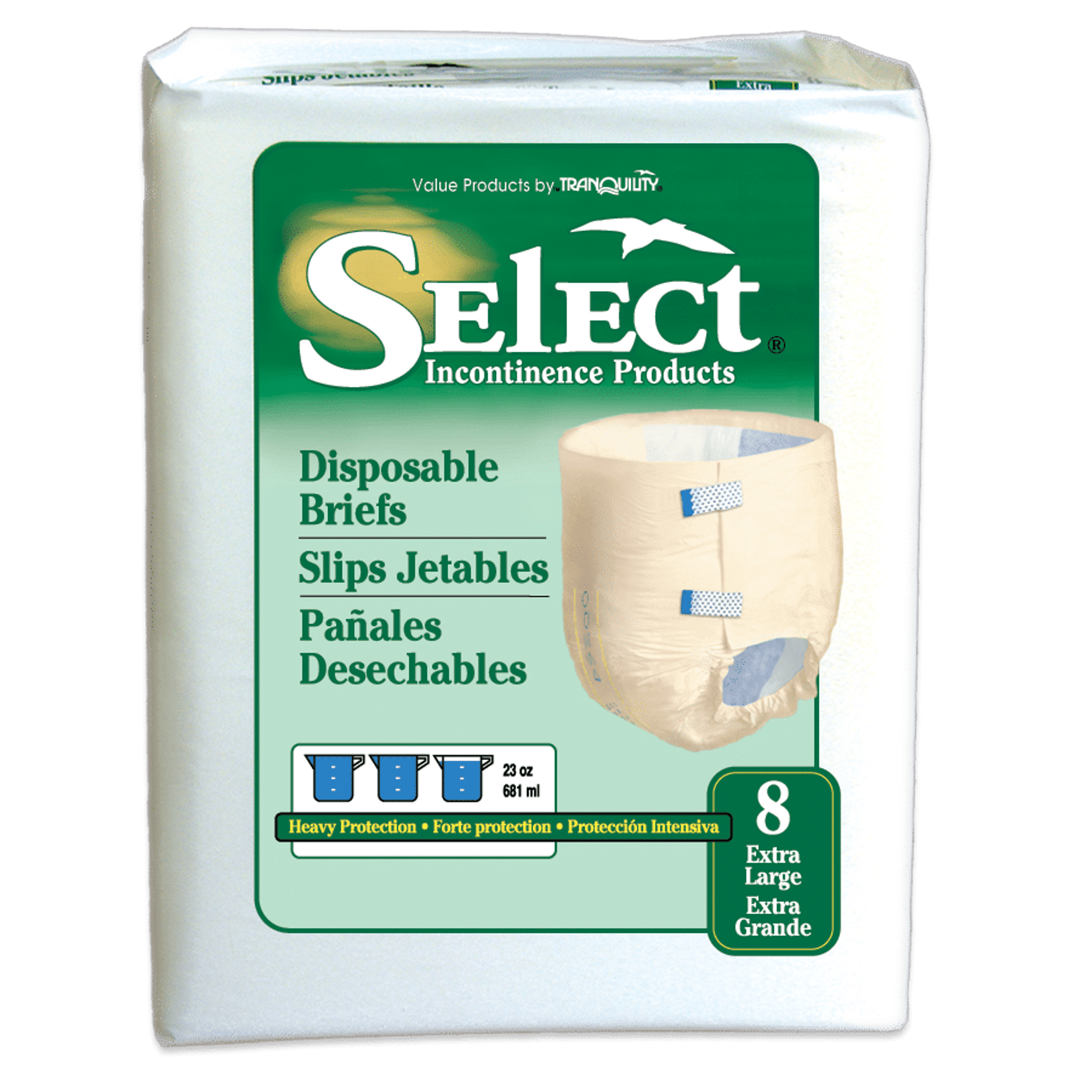 Select Disposable Adult Diapers with Tabs, Heavy