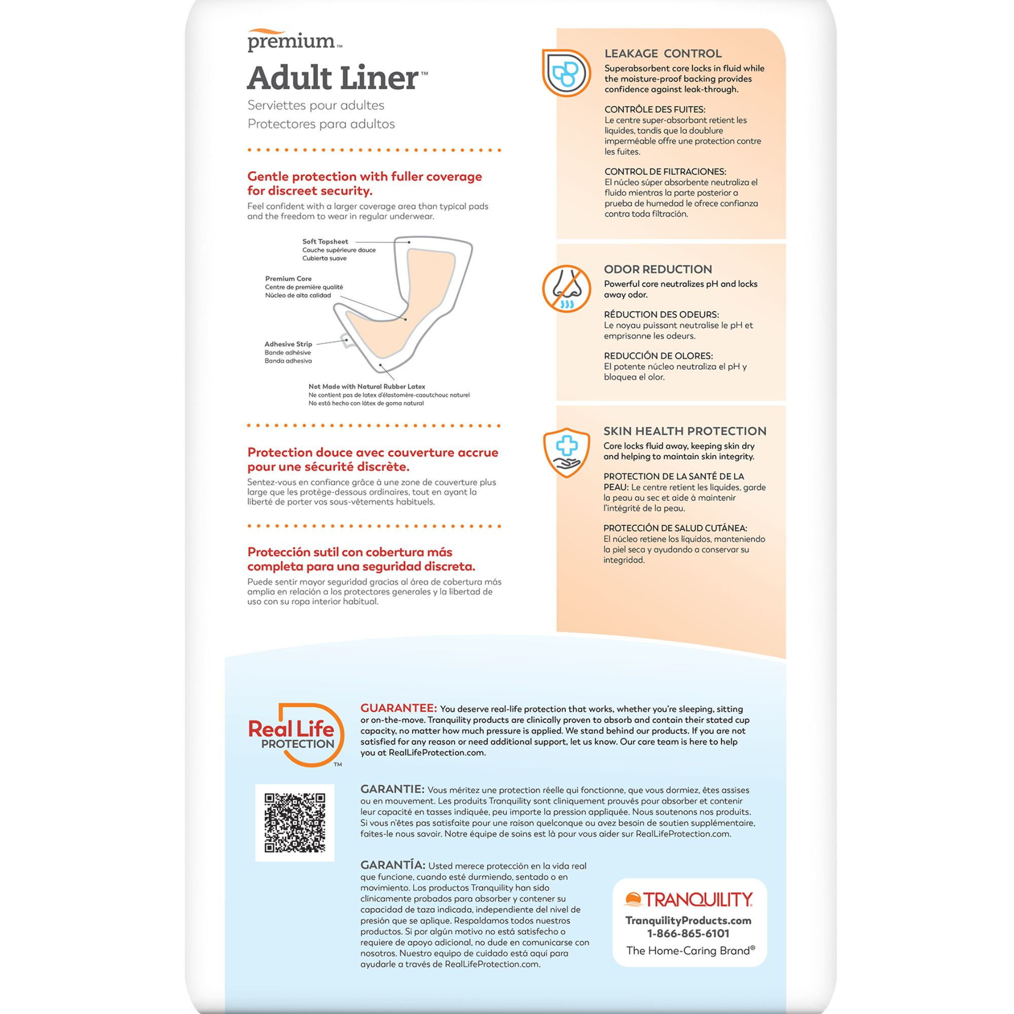 Tranquility Adult Disposable Incontinence Liners, Moderate Absorbency 