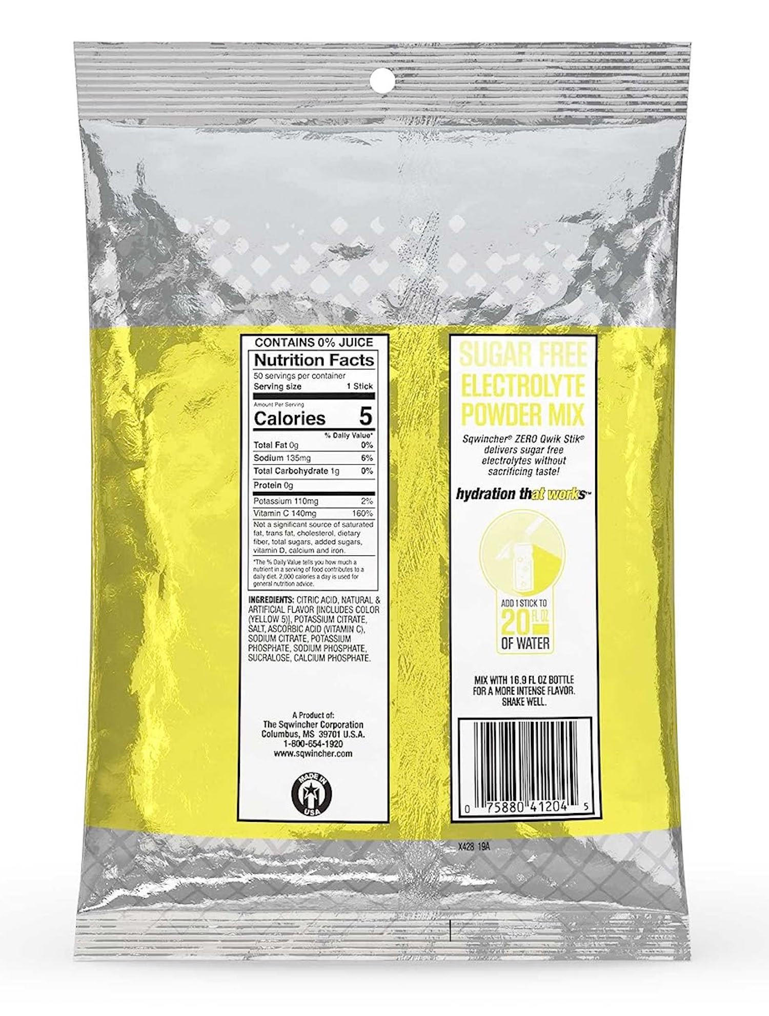 Sqwincher Zero Qwik Stik Electrolyte Replenishment Drink Mix