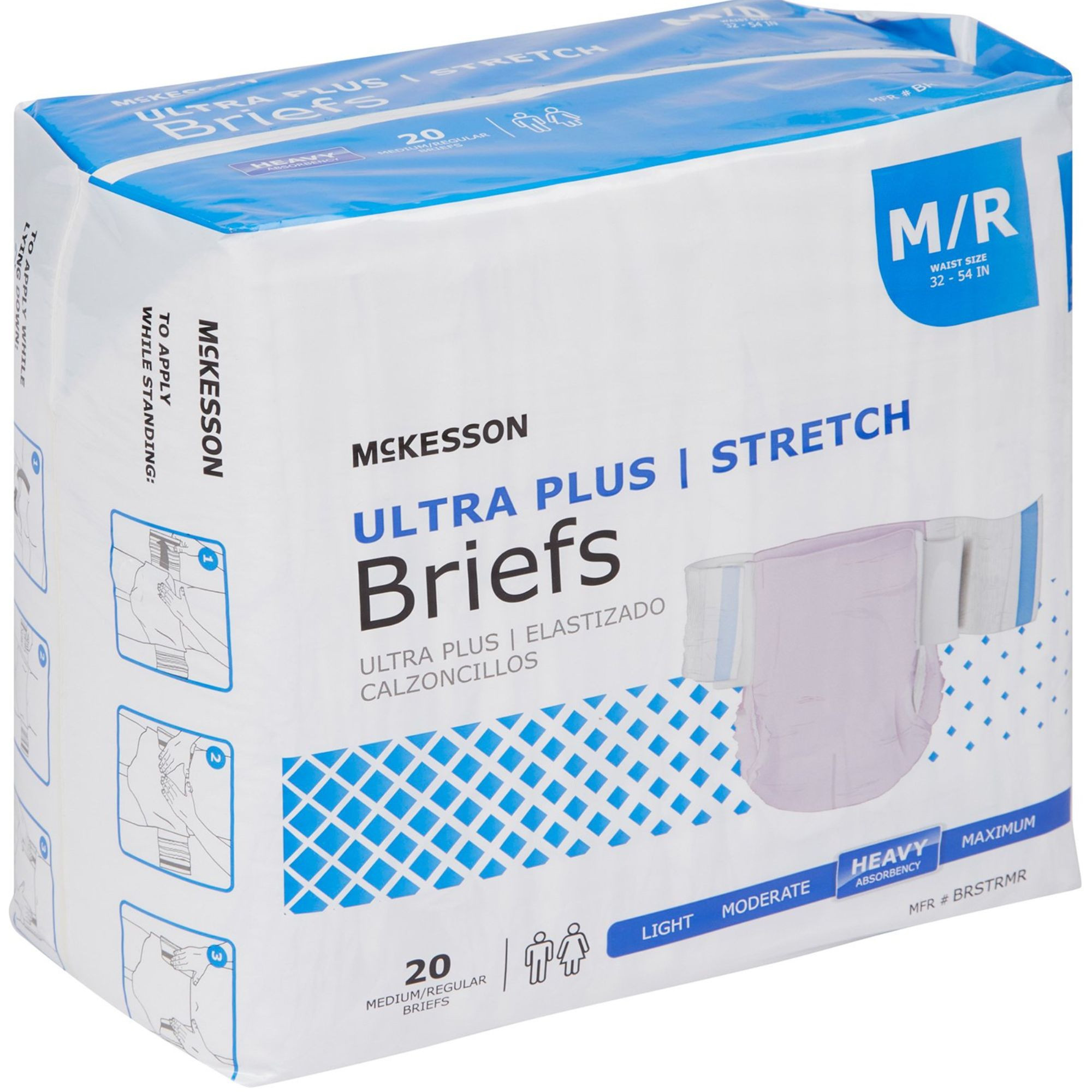 McKesson Ultra Plus Stretch Adult Briefs with Tabs, Heavy