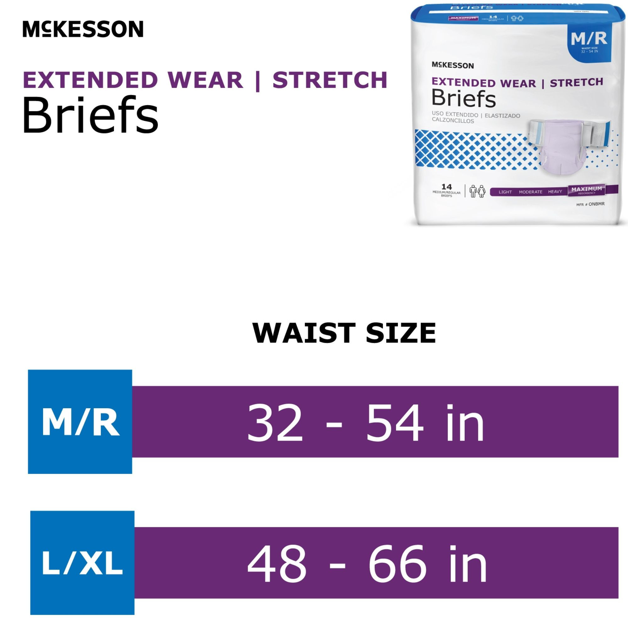  McKesson Extended Wear Stretch Adult Diapers with Tabs, Maximum