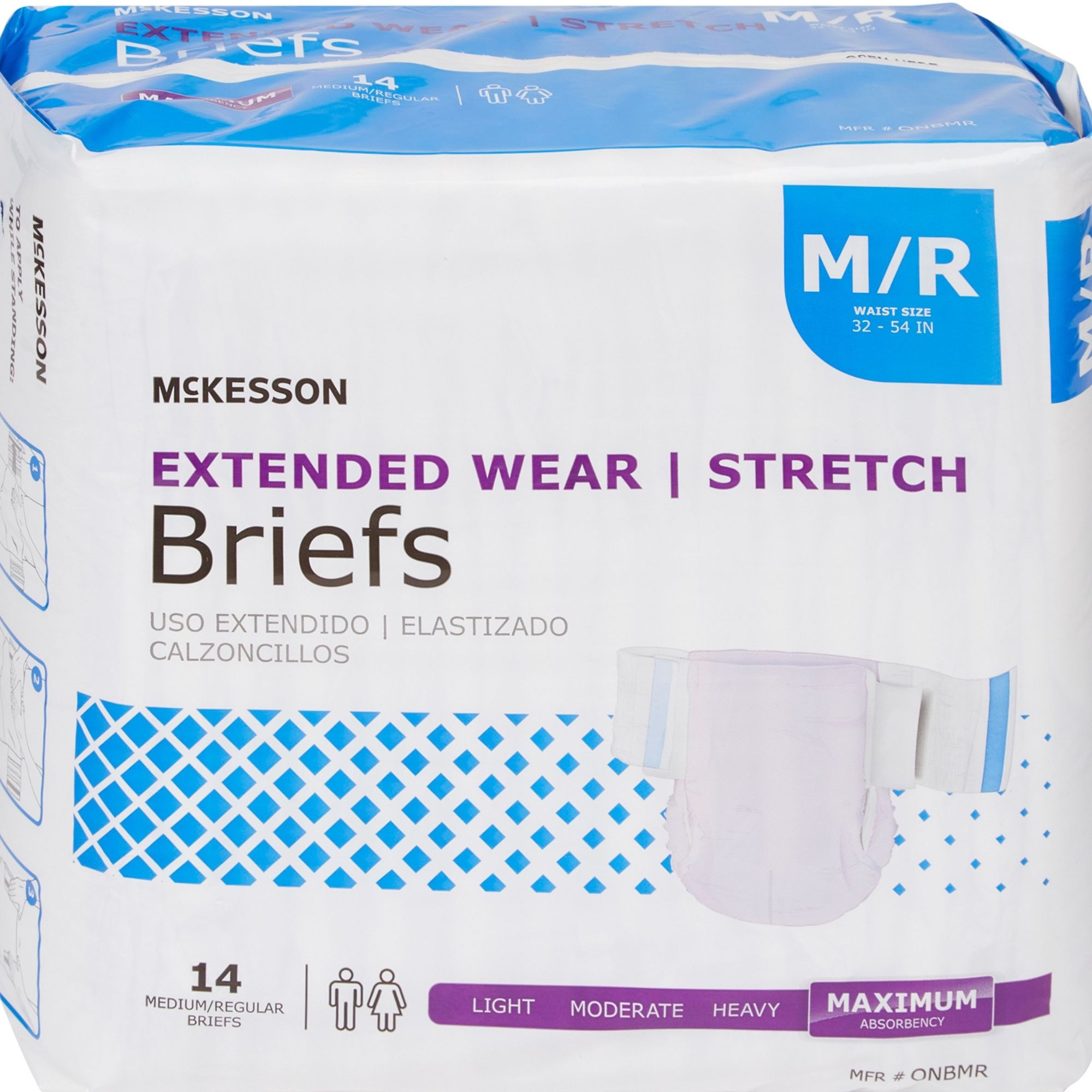 McKesson Extended Wear Stretch Adult Diapers with Tabs, Maximum