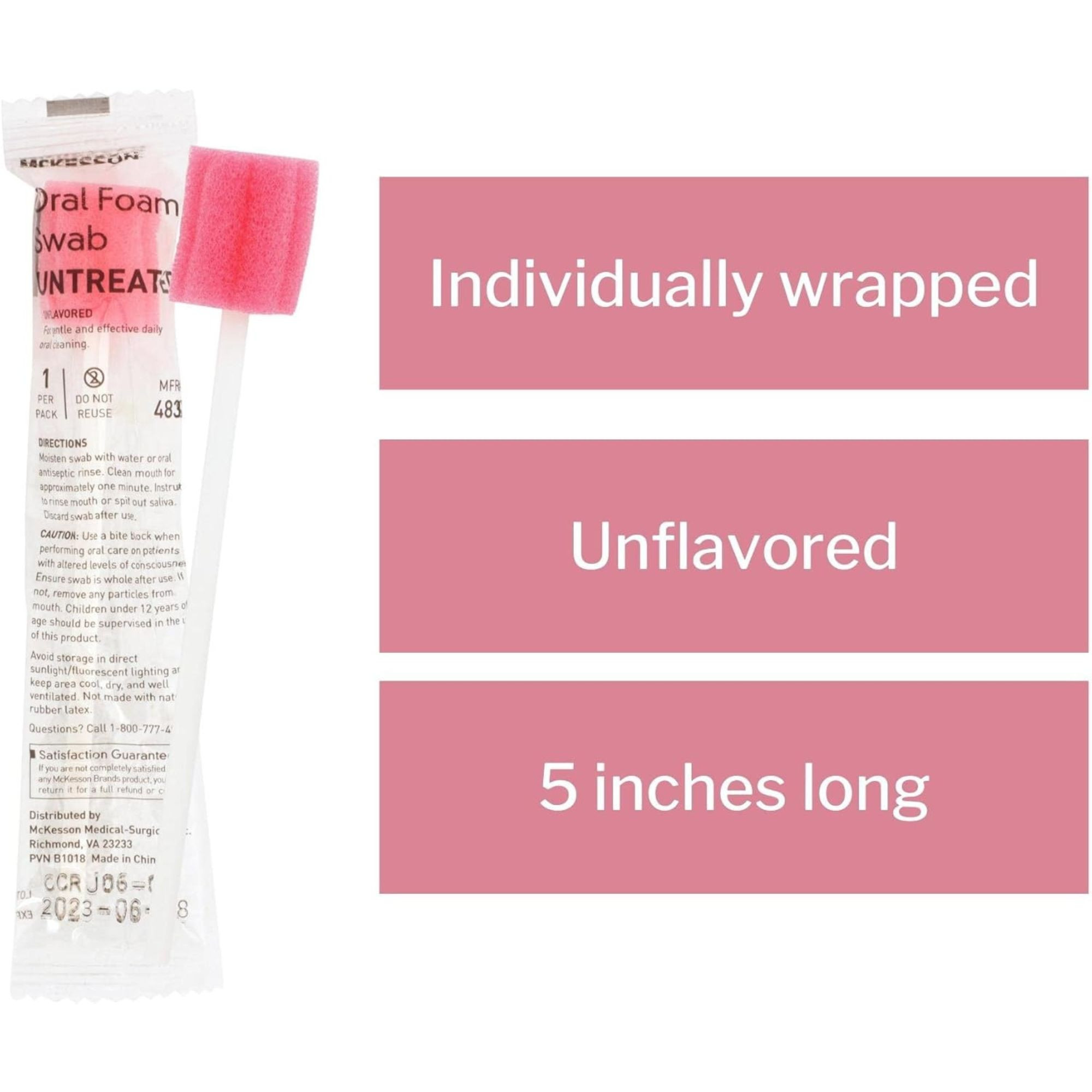 McKesson Oral Foam Swabstick, Untreated | Shop at Carewell