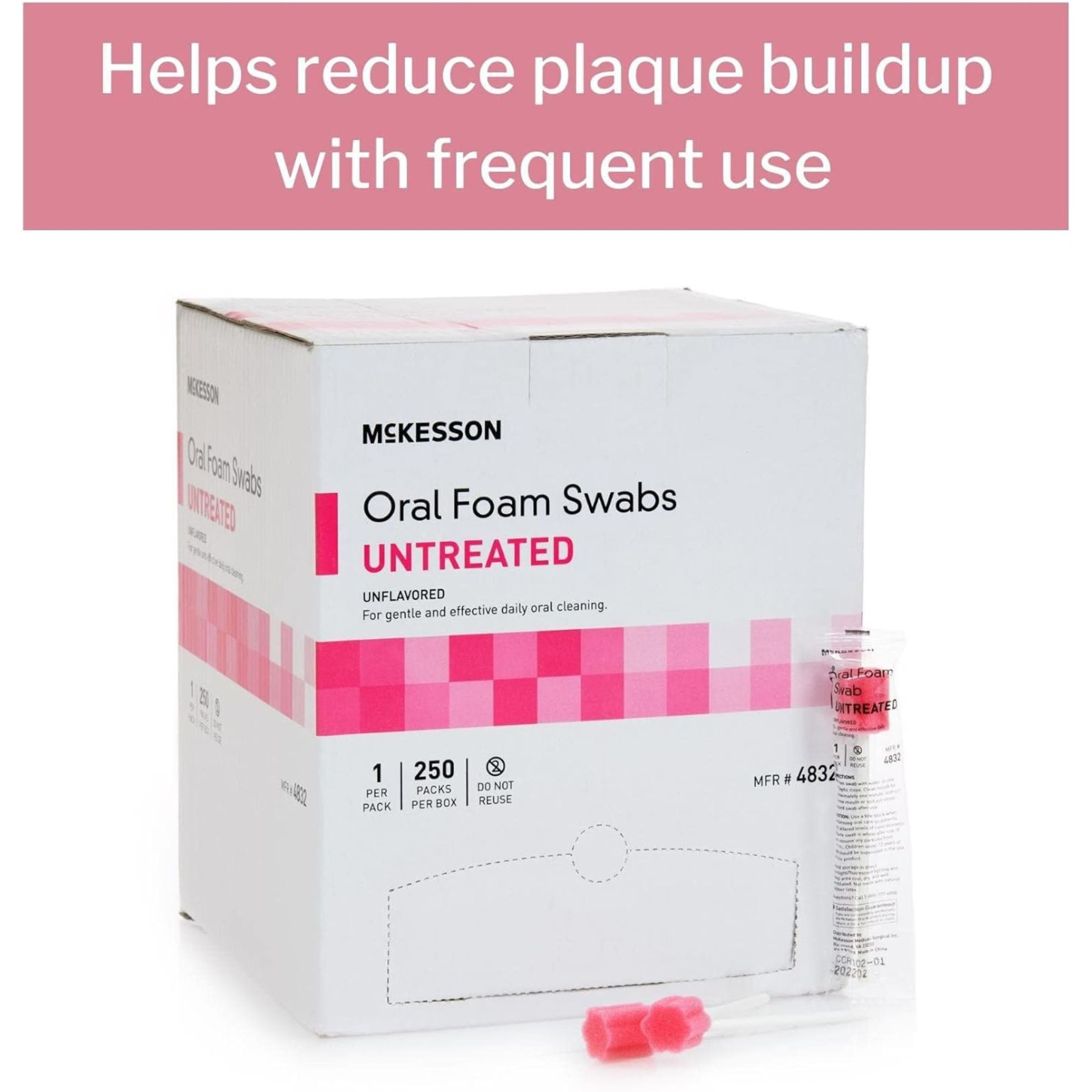 McKesson Oral Foam Swabstick, Untreated