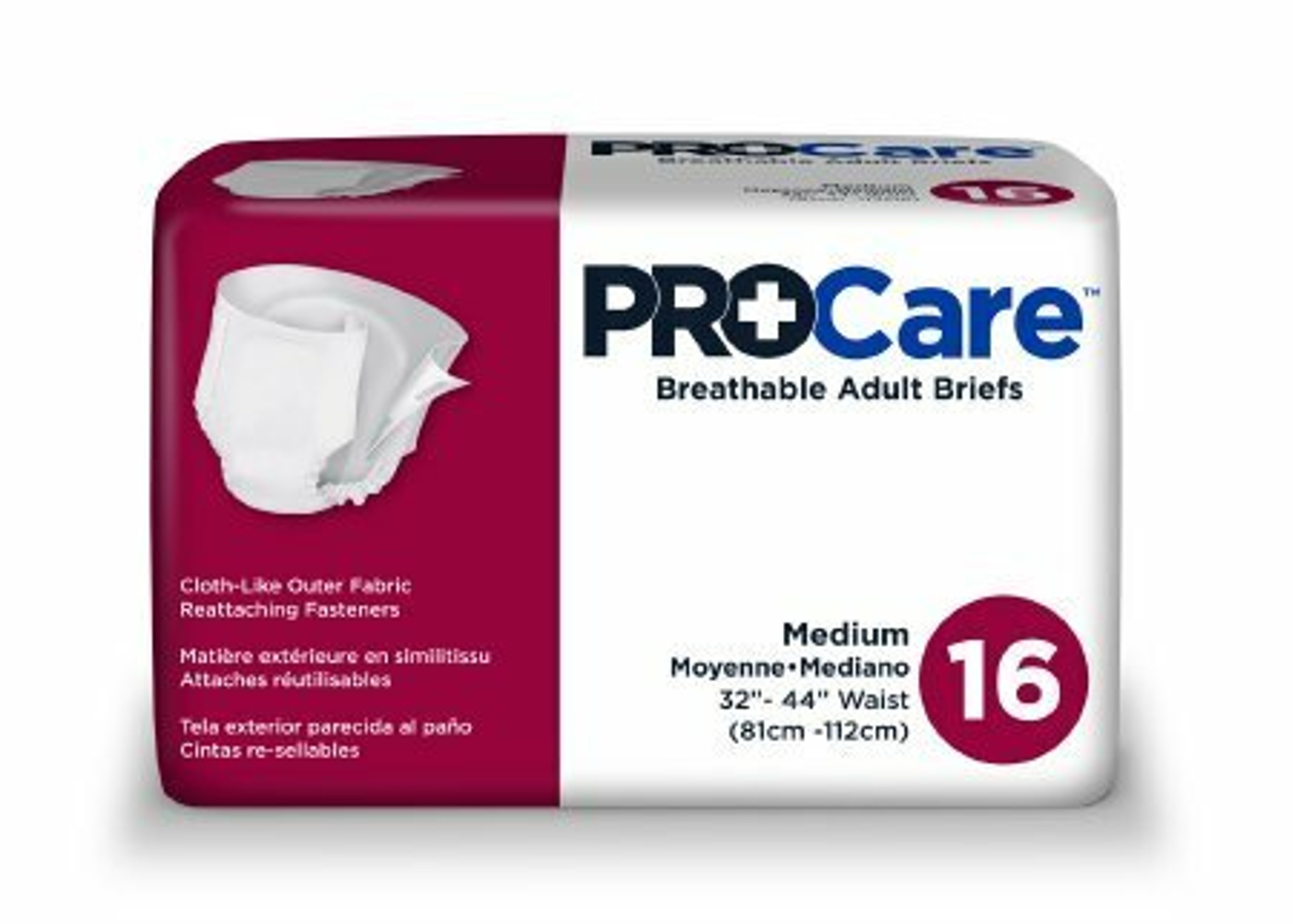ProCare Breathable Adult Diapers with Tabs , CRB-012/1, med, cs-96