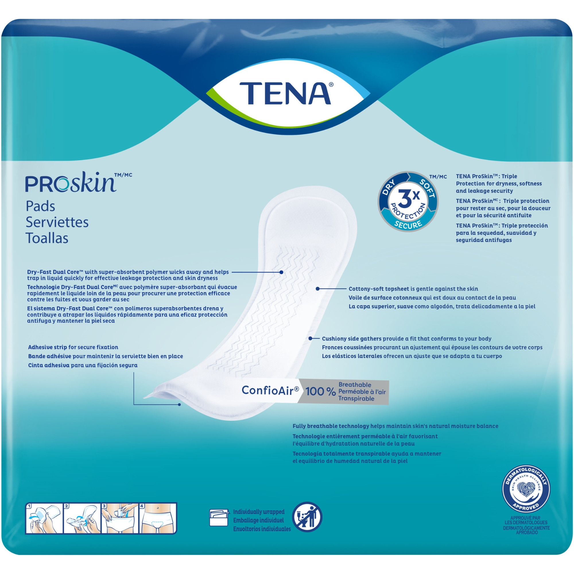 TENA ProSkin Heavy Bladder Control Pads for Women, Heavy Absorbency