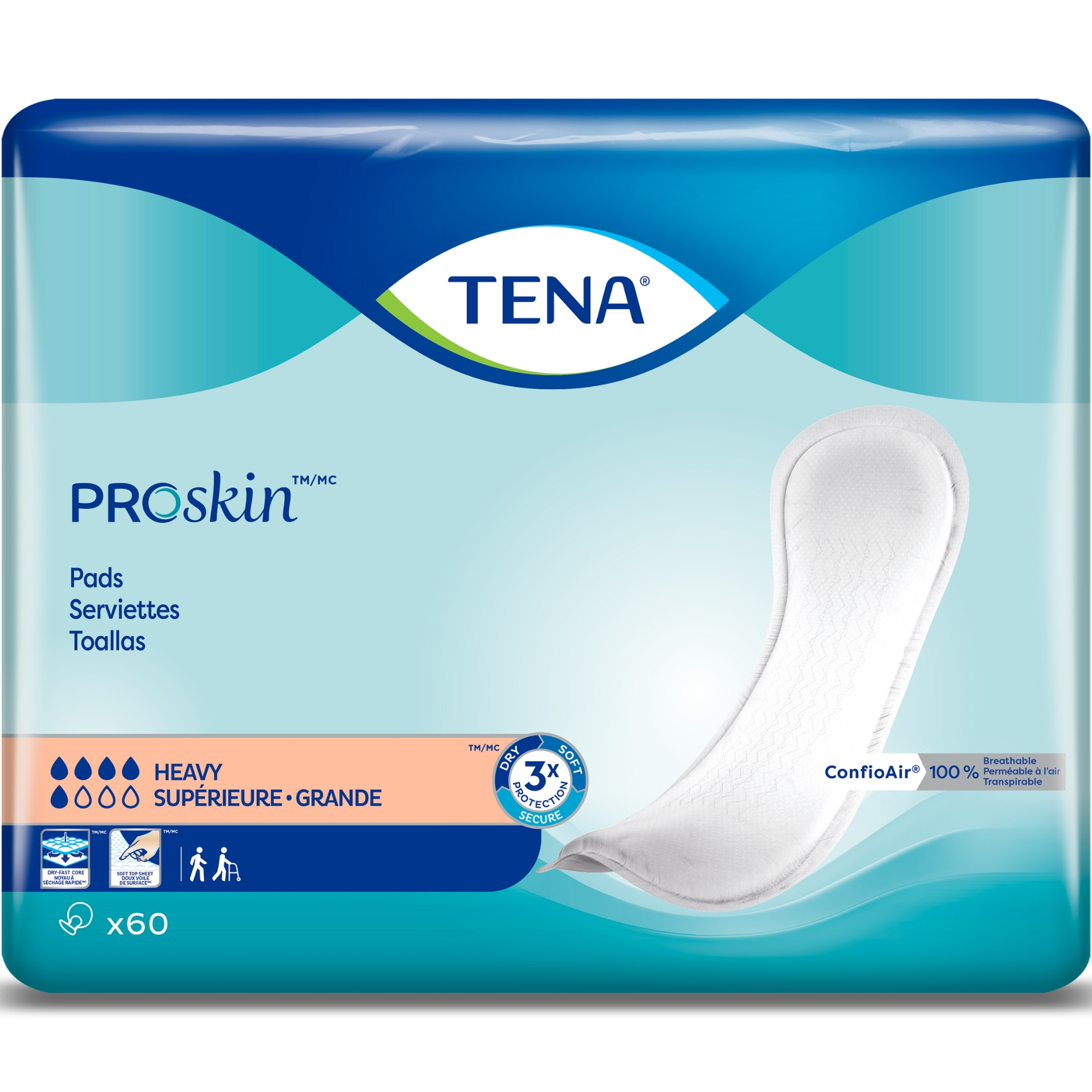 TENA ProSkin Heavy Bladder Control Pads for Women, Heavy Absorbency
