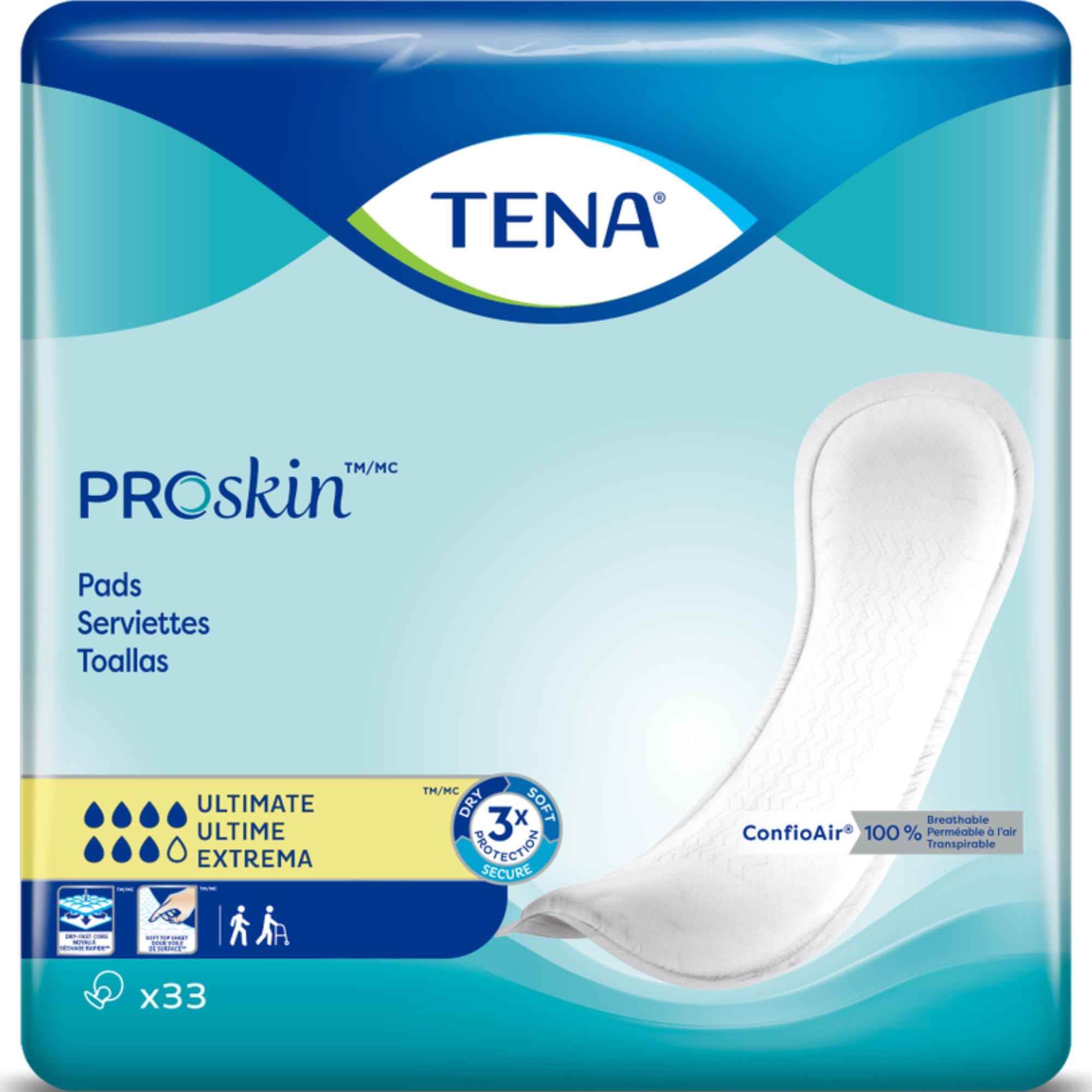 TENA ProSkin Ultimate Bladder Control Pads for Women, Heavy Absorbency