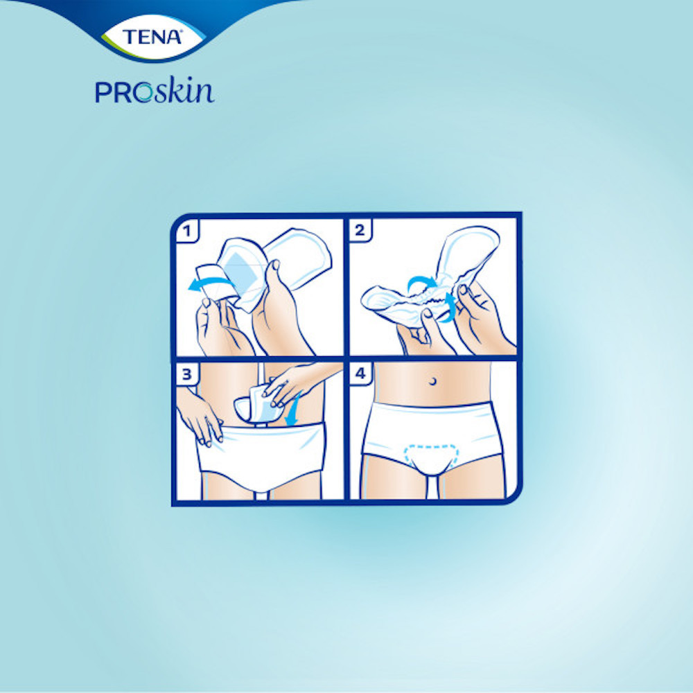 TENA ProSkin Overnight Bladder Leakage Pad for Women, Heavy Absorbency