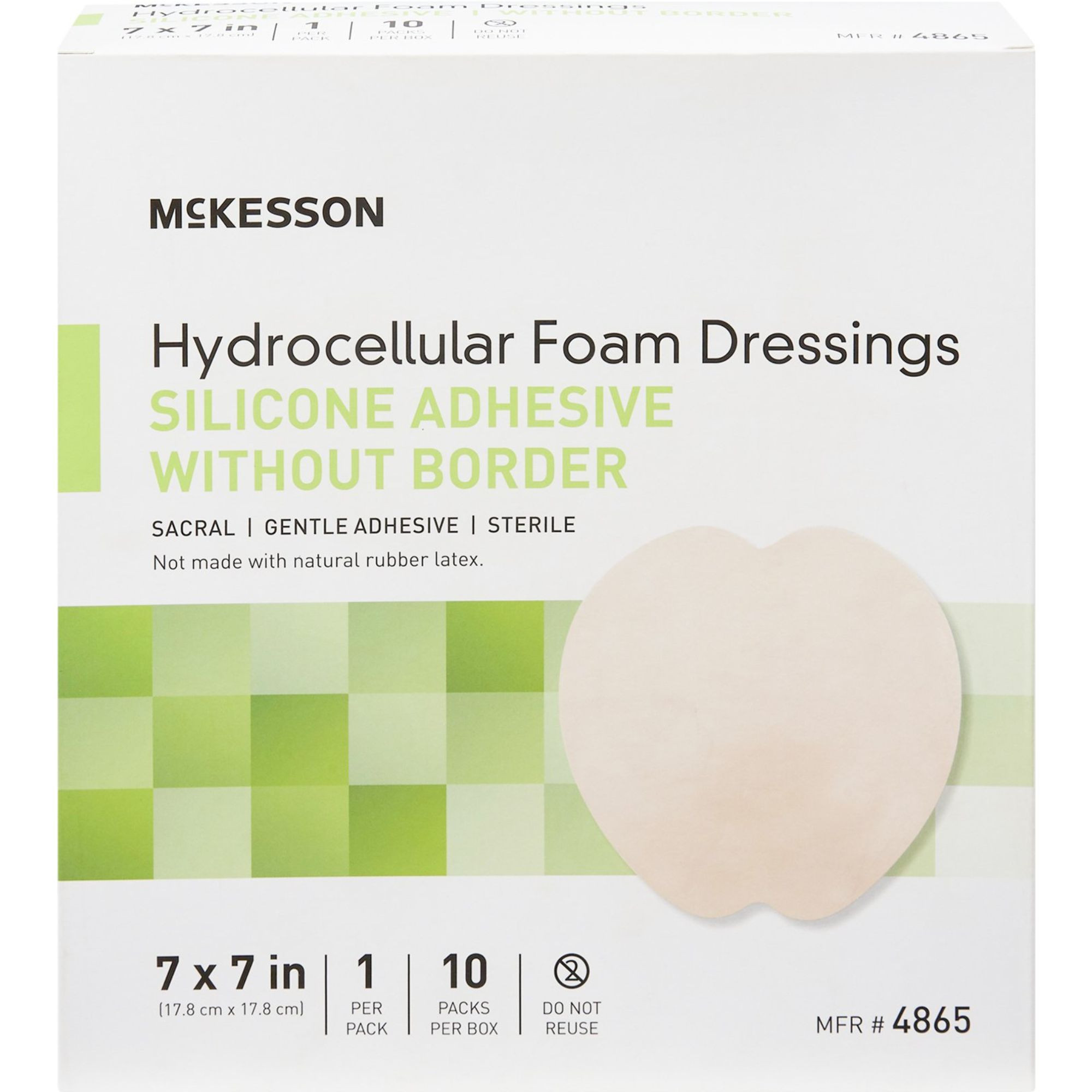 McKesson Sacral Silicone Foam Dressing, Sterile