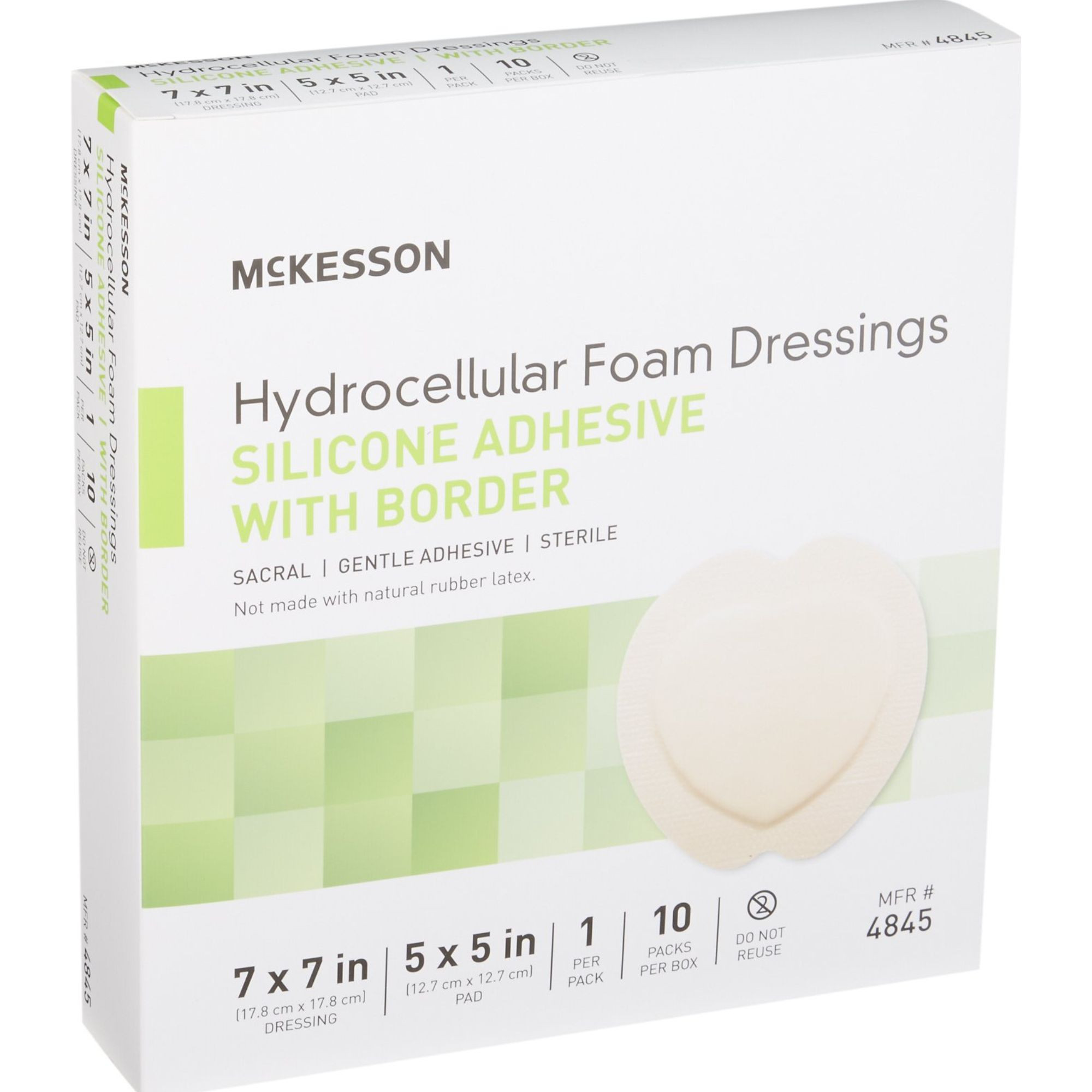 McKesson Sacral Silicone Foam Dressing, Sterile