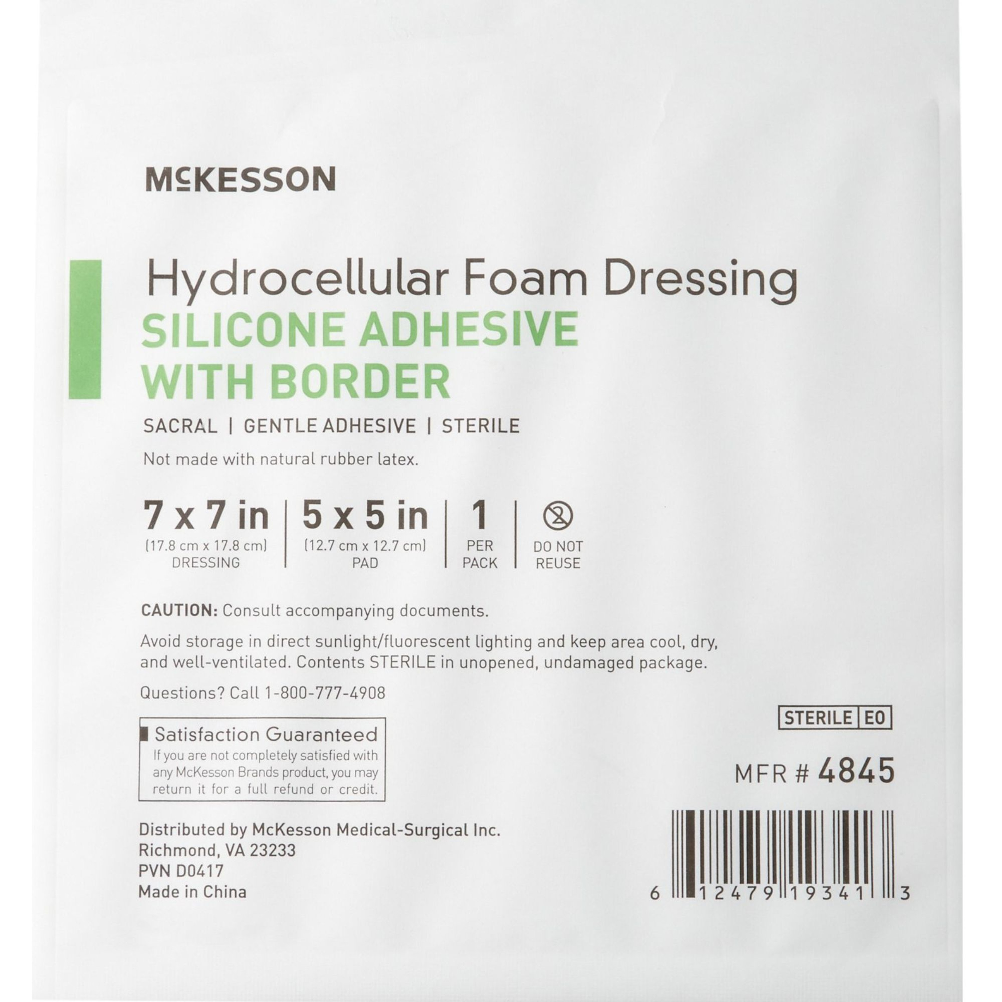 McKesson Sacral Silicone Foam Dressing, Sterile