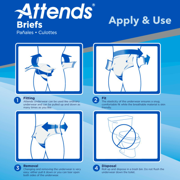 Attends Stretch Adult Diaper with Tabs