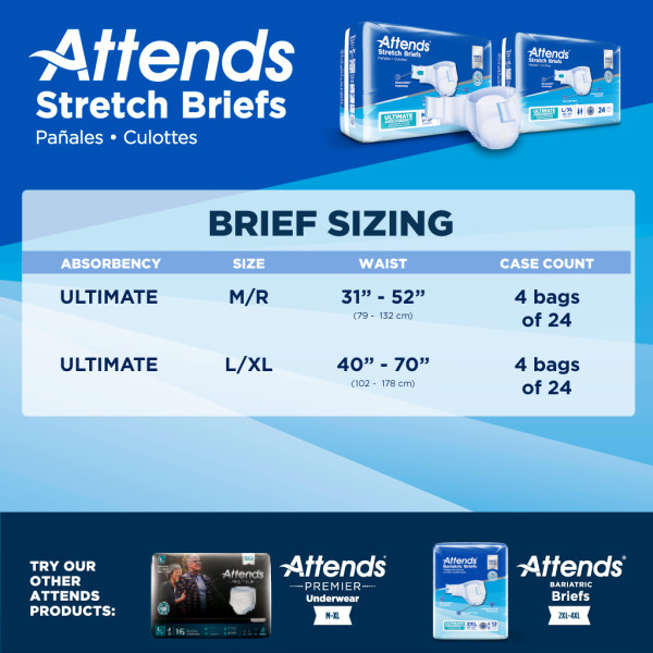 Attends Stretch Adult Diaper with Tabs
