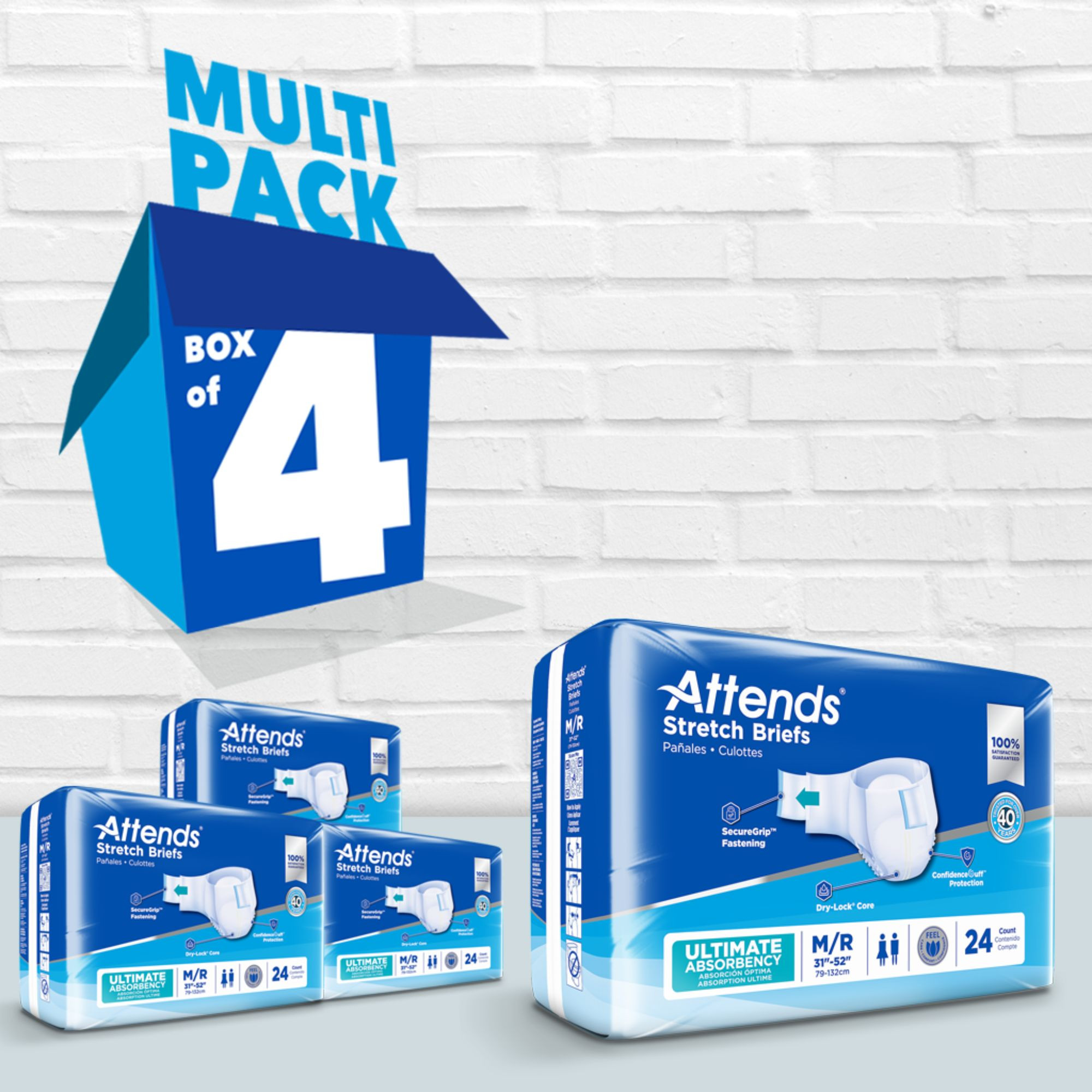 Attends Stretch Adult Diaper with Tabs