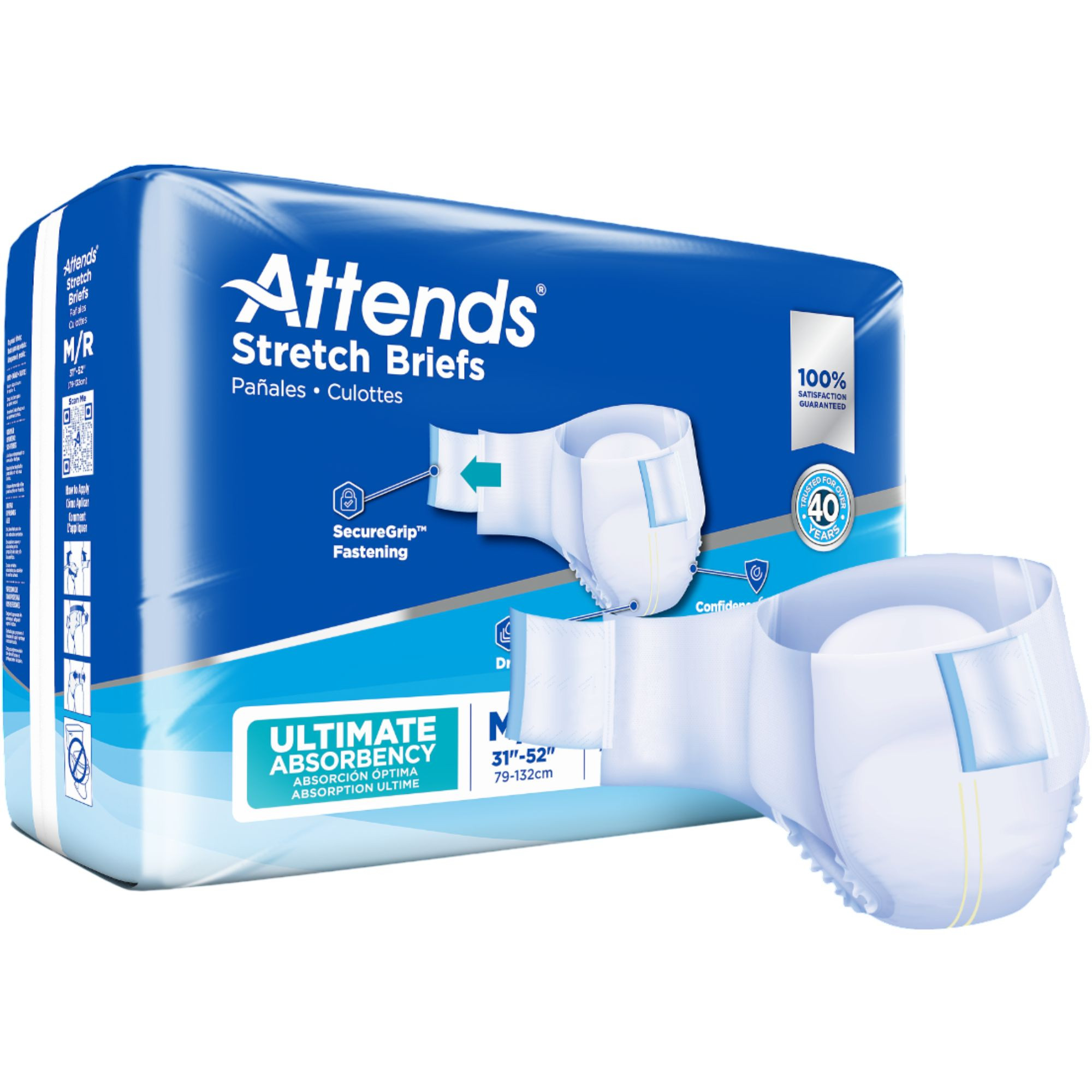 Attends Stretch Adult Diaper with Tabs