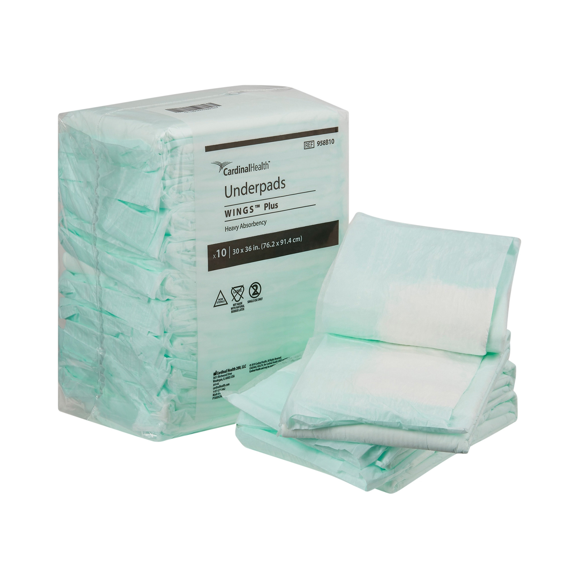 Cardinal Wings Disposable Underpads, Heavy Absorbency