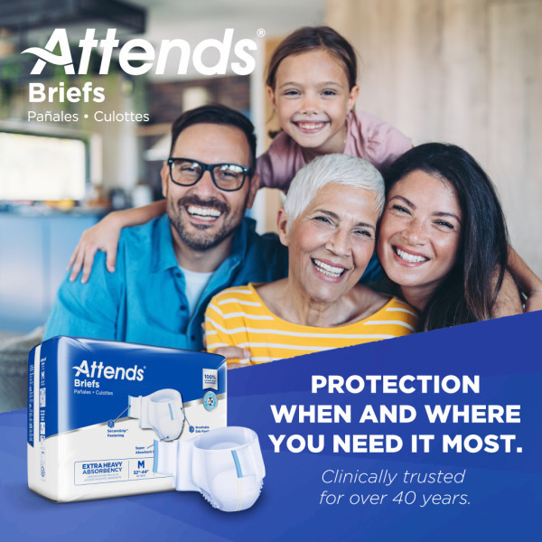Attends Adult Brief with Tabs, Extra Heavy Absorbency