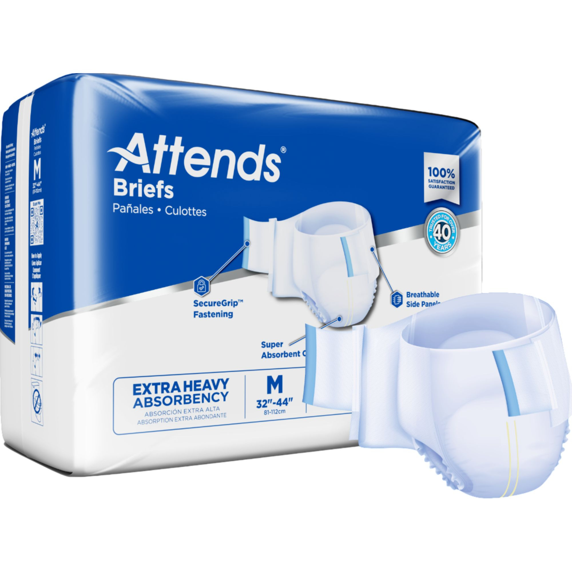 Attends Adult Brief with Tabs, Extra Heavy Absorbency