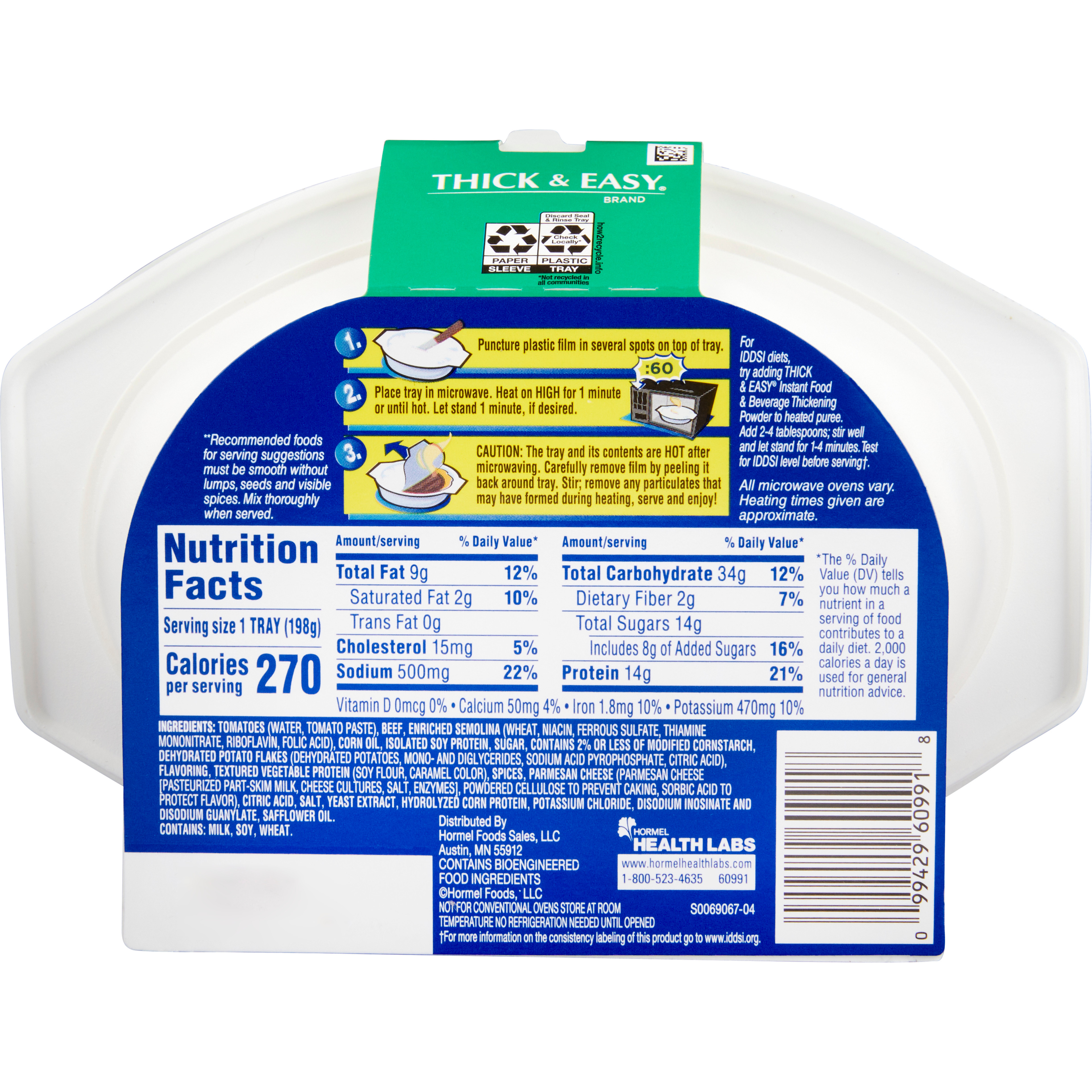 Thick & Easy Purees, Italian Beef Lasagna