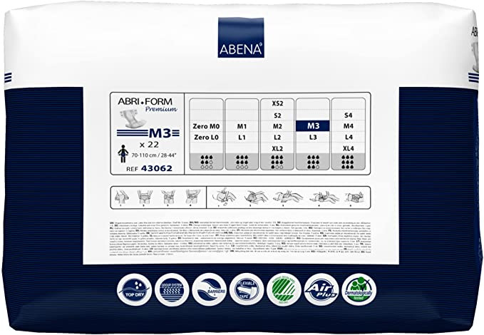 Abena Abri-Form Premium Adult Diapers with Tabs, M3