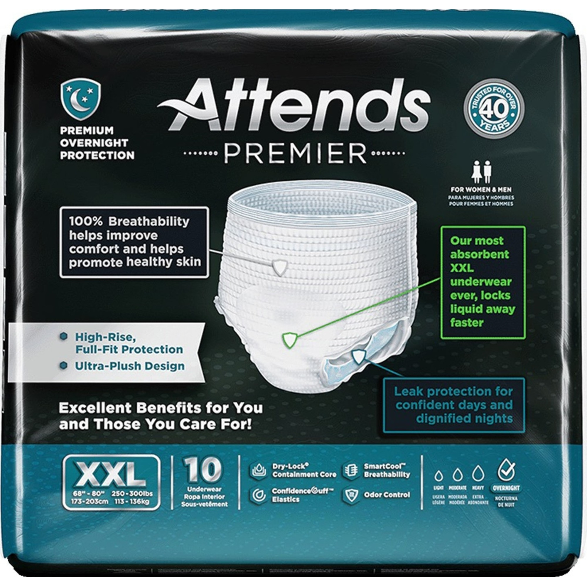 Attends Premier Pull-Up Underwear, Overnight