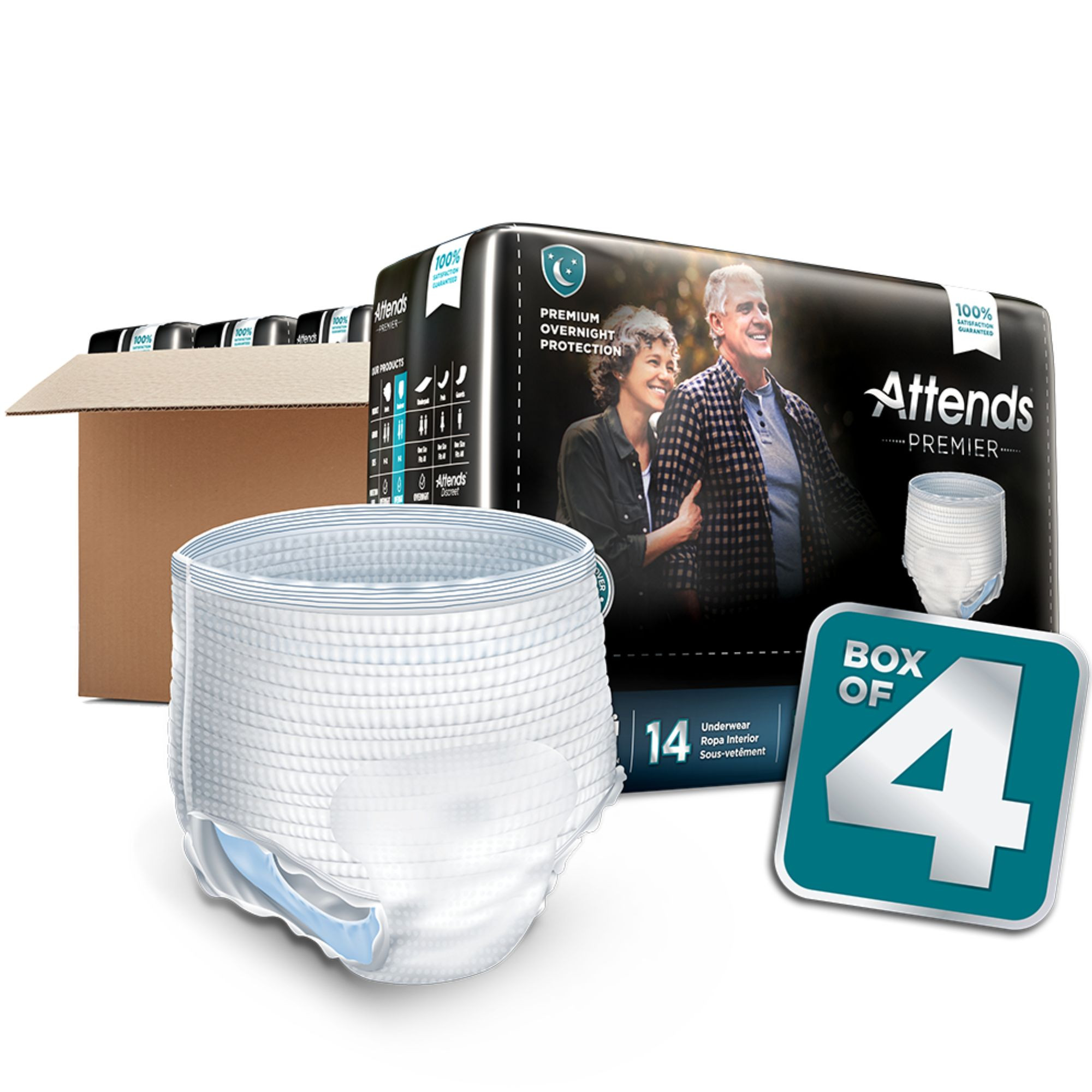 Attends Premier Pull-Up Underwear, Overnight