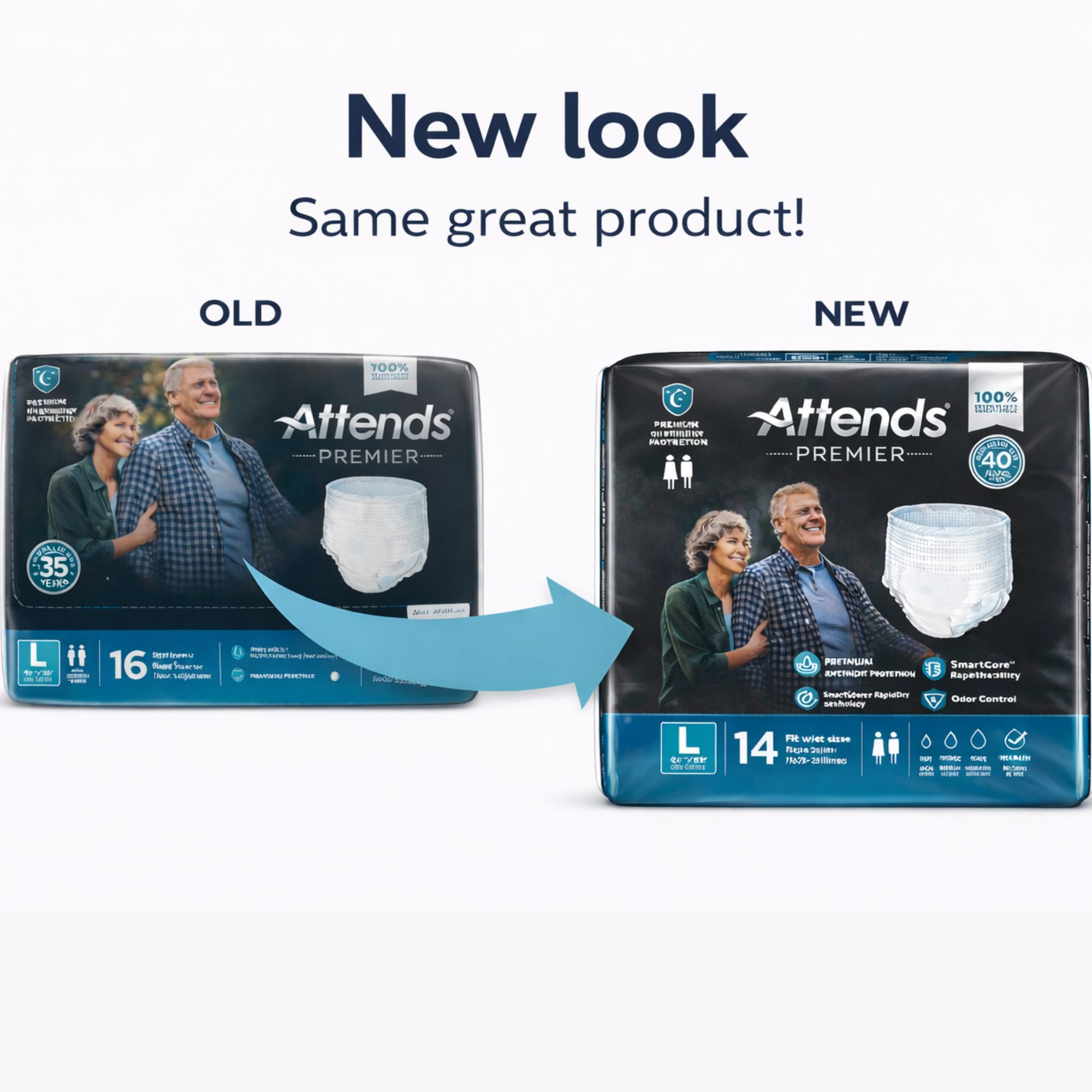 Attends Premier Pull-Up Underwear, Overnight