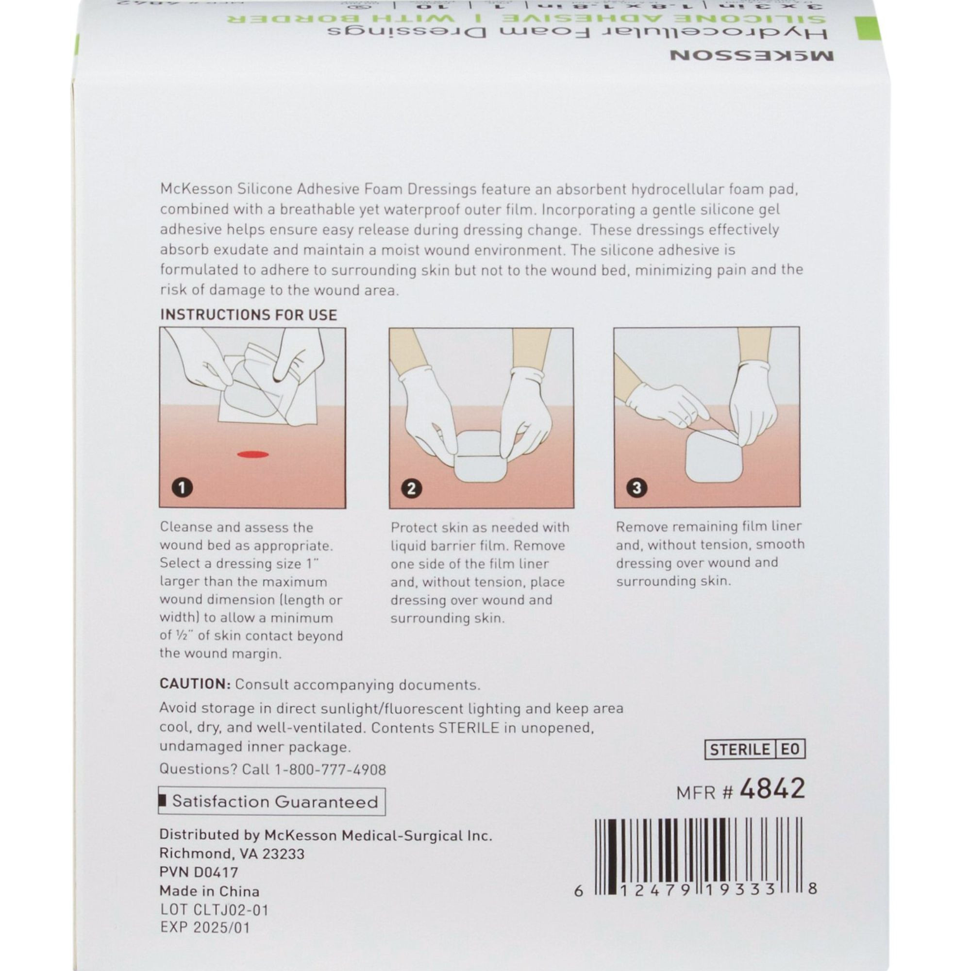 McKesson Square Silicone Foam Dressing