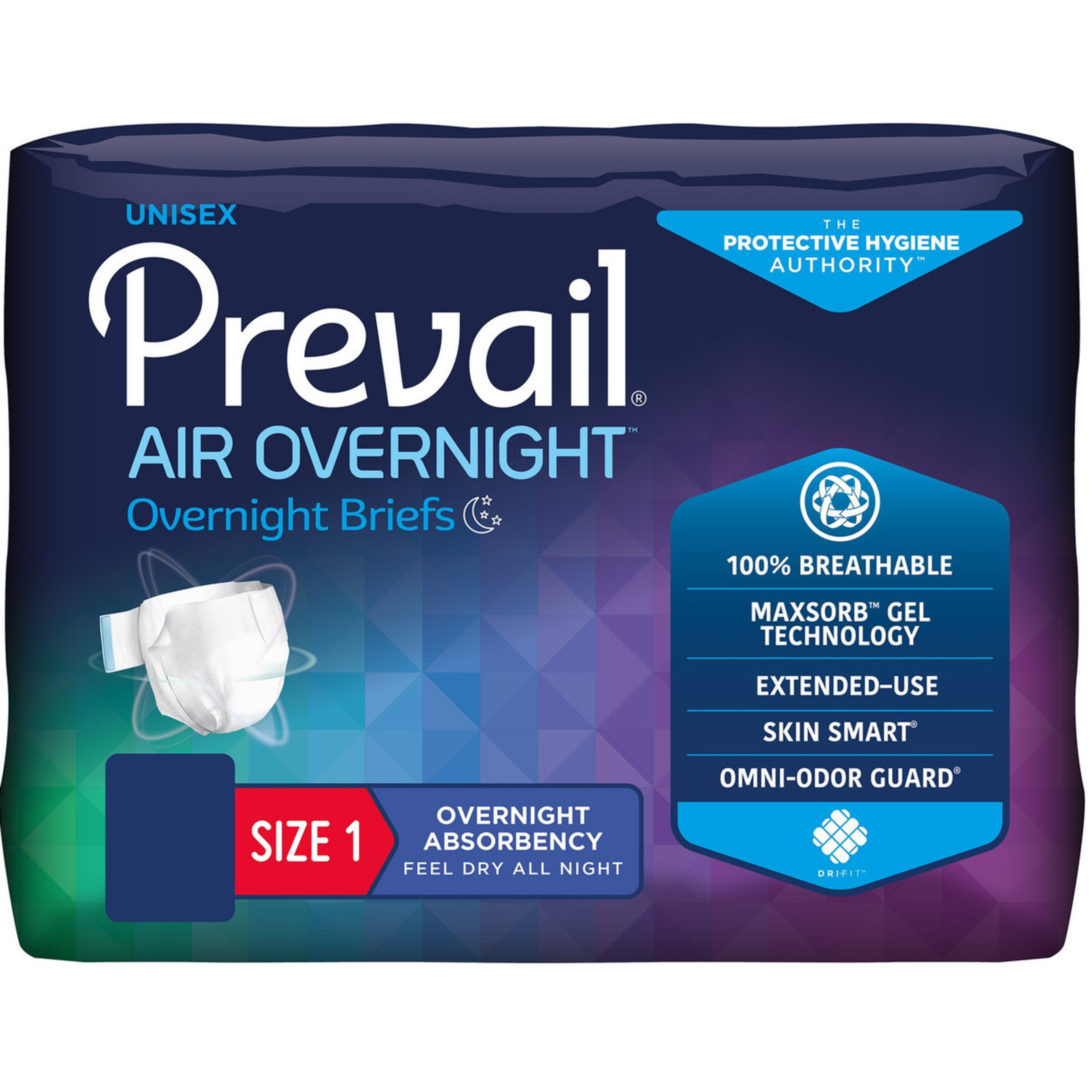 Prevail AIR Overnight Stretchable Adult Diapers with Tabs