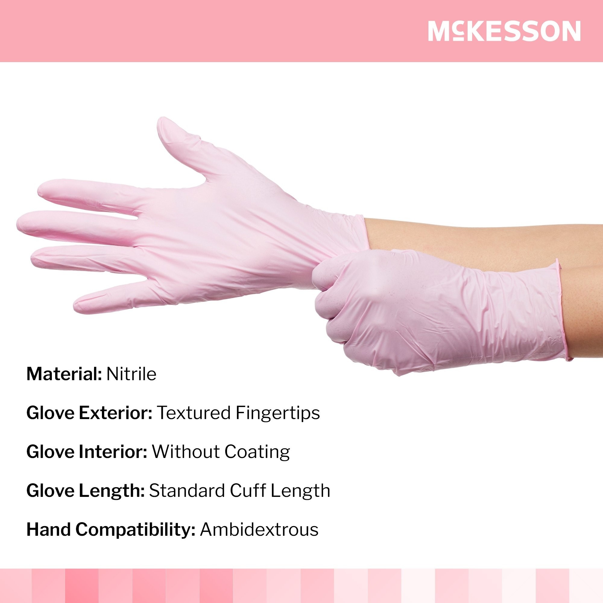 McKesson Pink Nitrile Exam Powder-Free Gloves