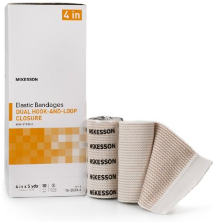 McKesson Double Hook and Loop Closure Elastic Bandage, NonSterile