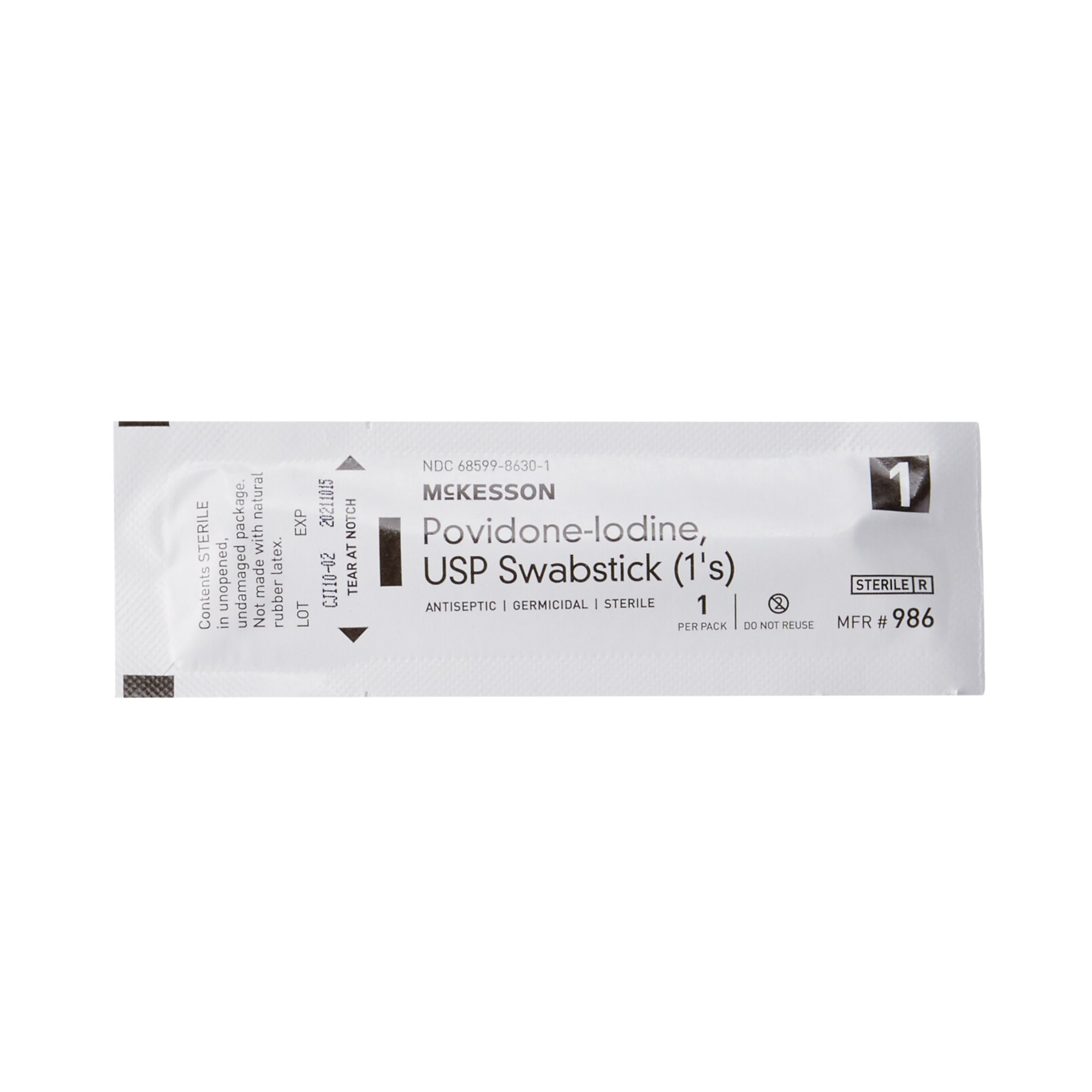 McKesson Impregnated Swabstick, 10% Povidone-Iodine