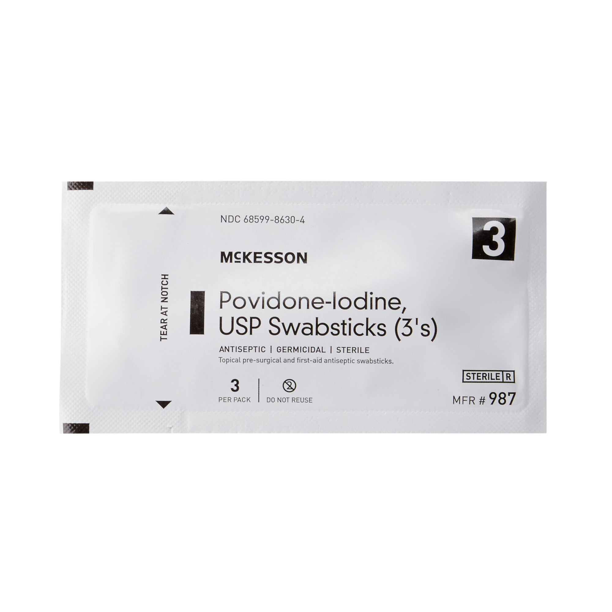 McKesson Impregnated Swabstick, 10% Povidone-Iodine