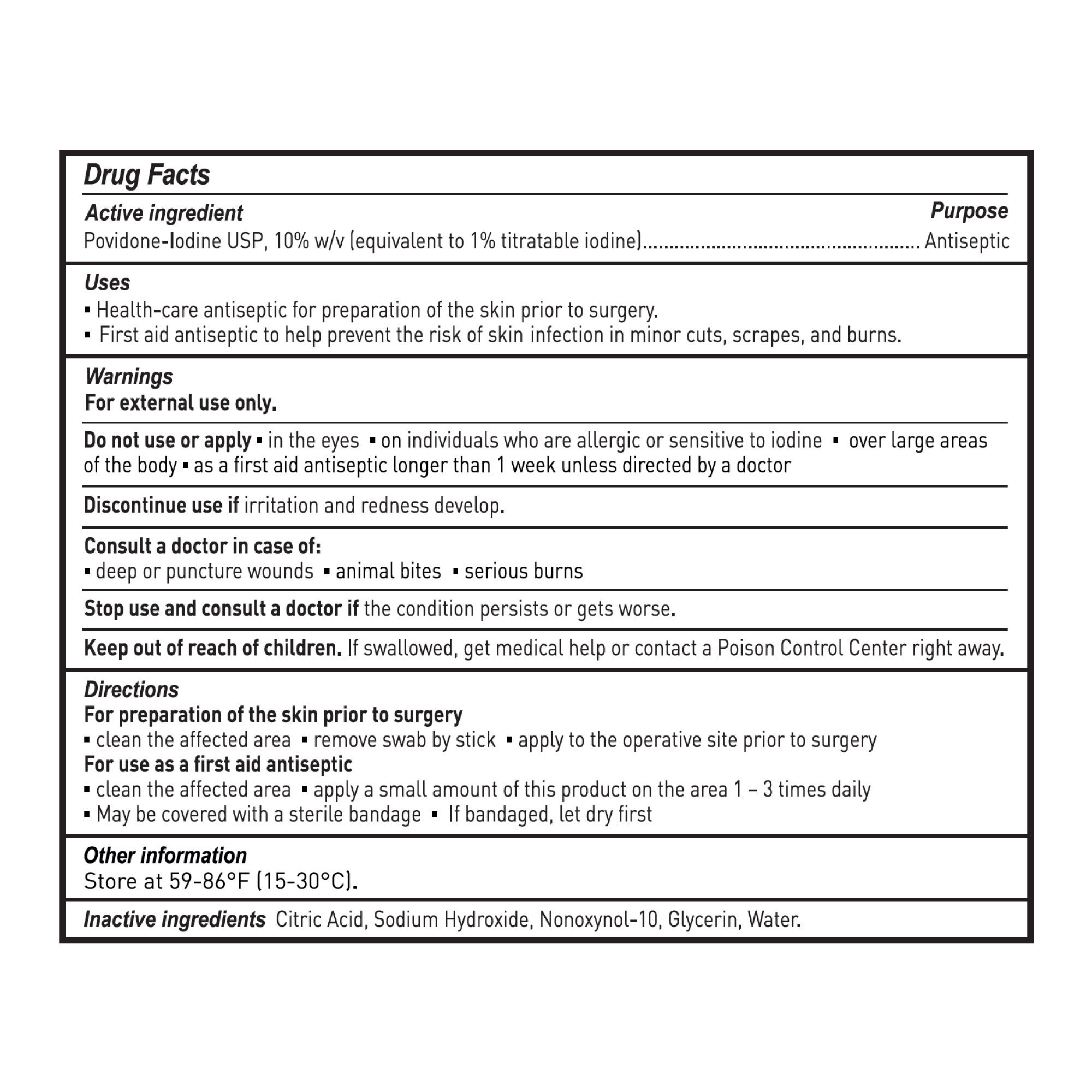 McKesson Impregnated Swabstick, 10% Povidone-Iodine