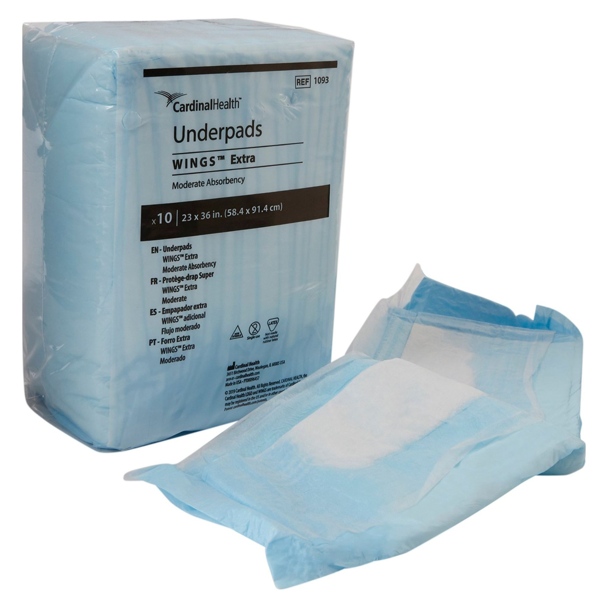 Cardinal Wings Underpad, Fluff Light Absorbency