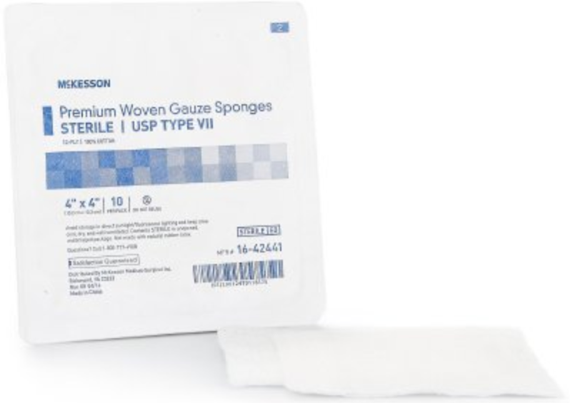 McKesson USP Type VII Cotton 12-Ply Gauze Sponge, Sterile