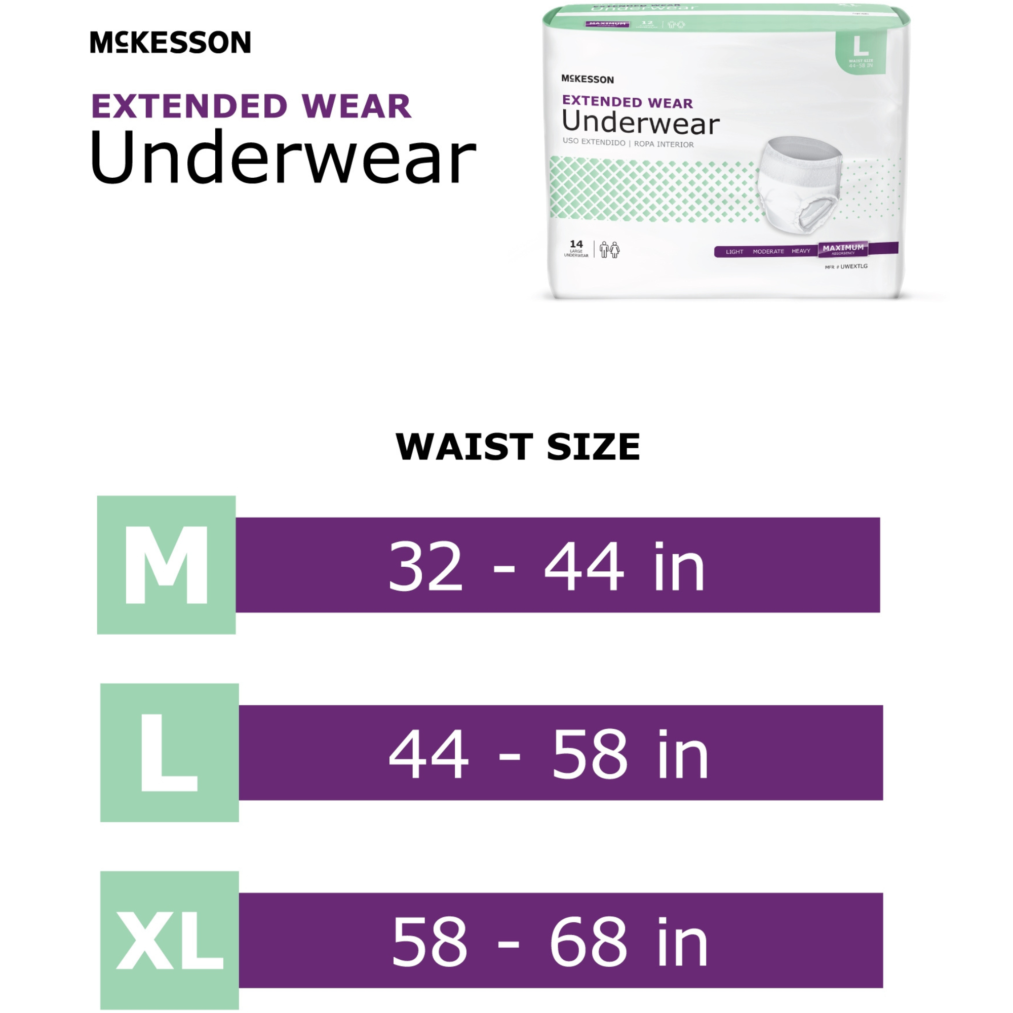 McKesson Extended Wear Pull-Up Underwear, Maximum