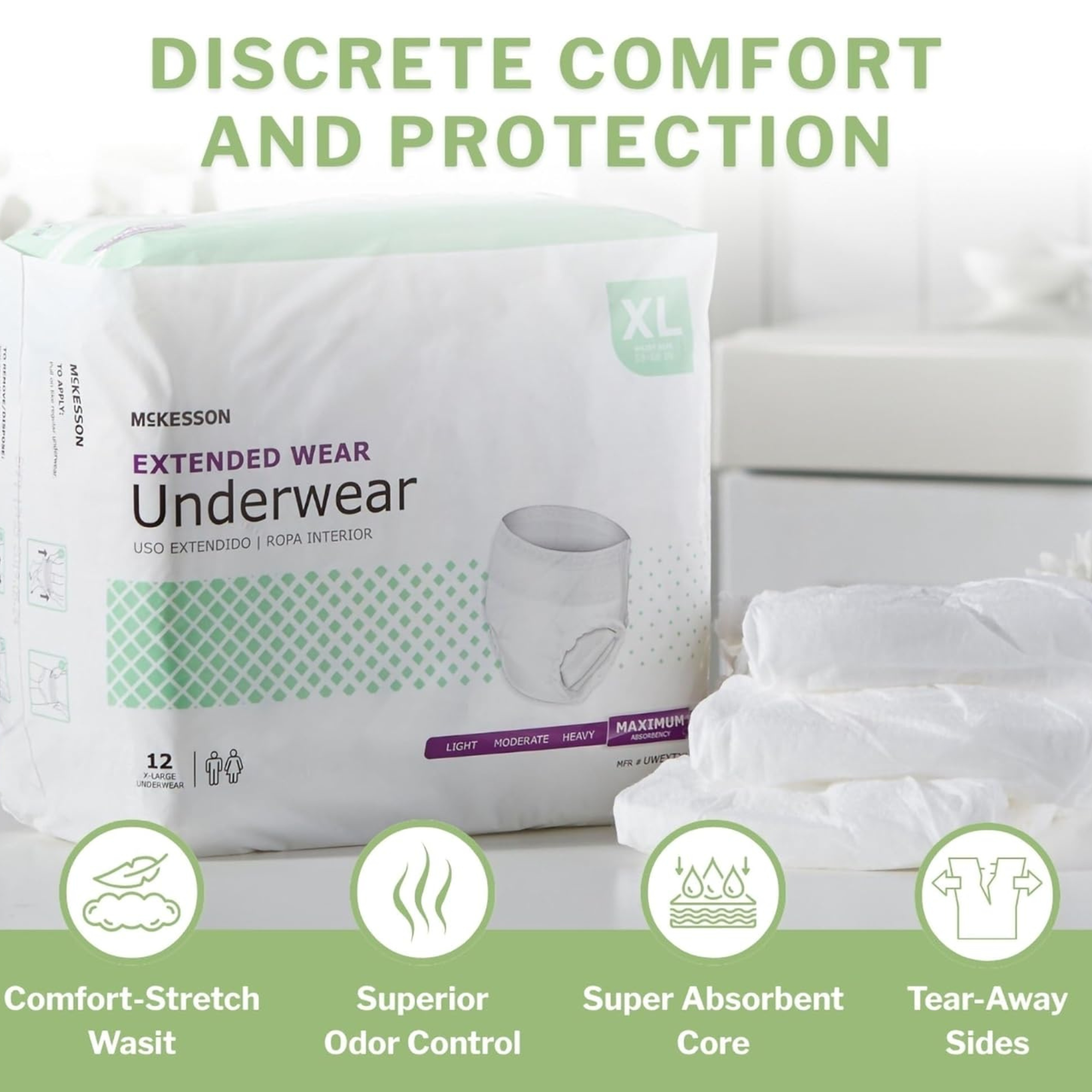 McKesson Extended Wear Pull-Up Underwear, Maximum