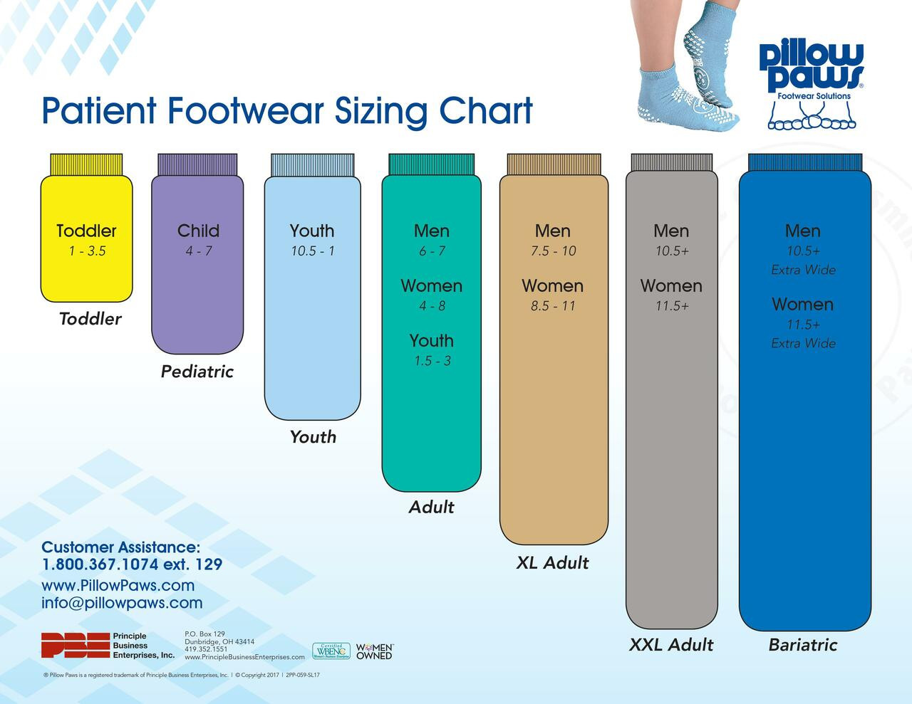 Pillow Paws Non-Slip Slipper Socks, Large