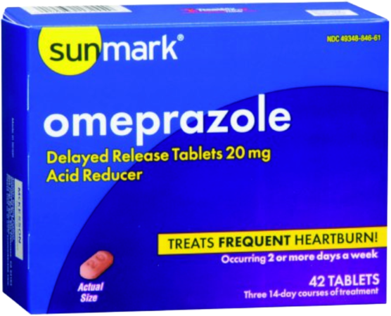 Sunmark Omeprazole Delayed Release Tablets Acid Reducer, 20 mg