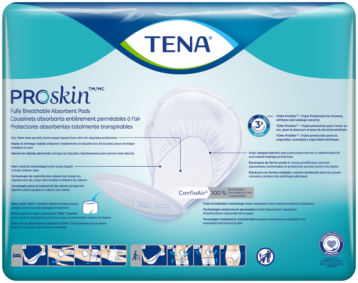 TENA ProSkin Day Regular Absorbent Pads, Moderate Absorbency
