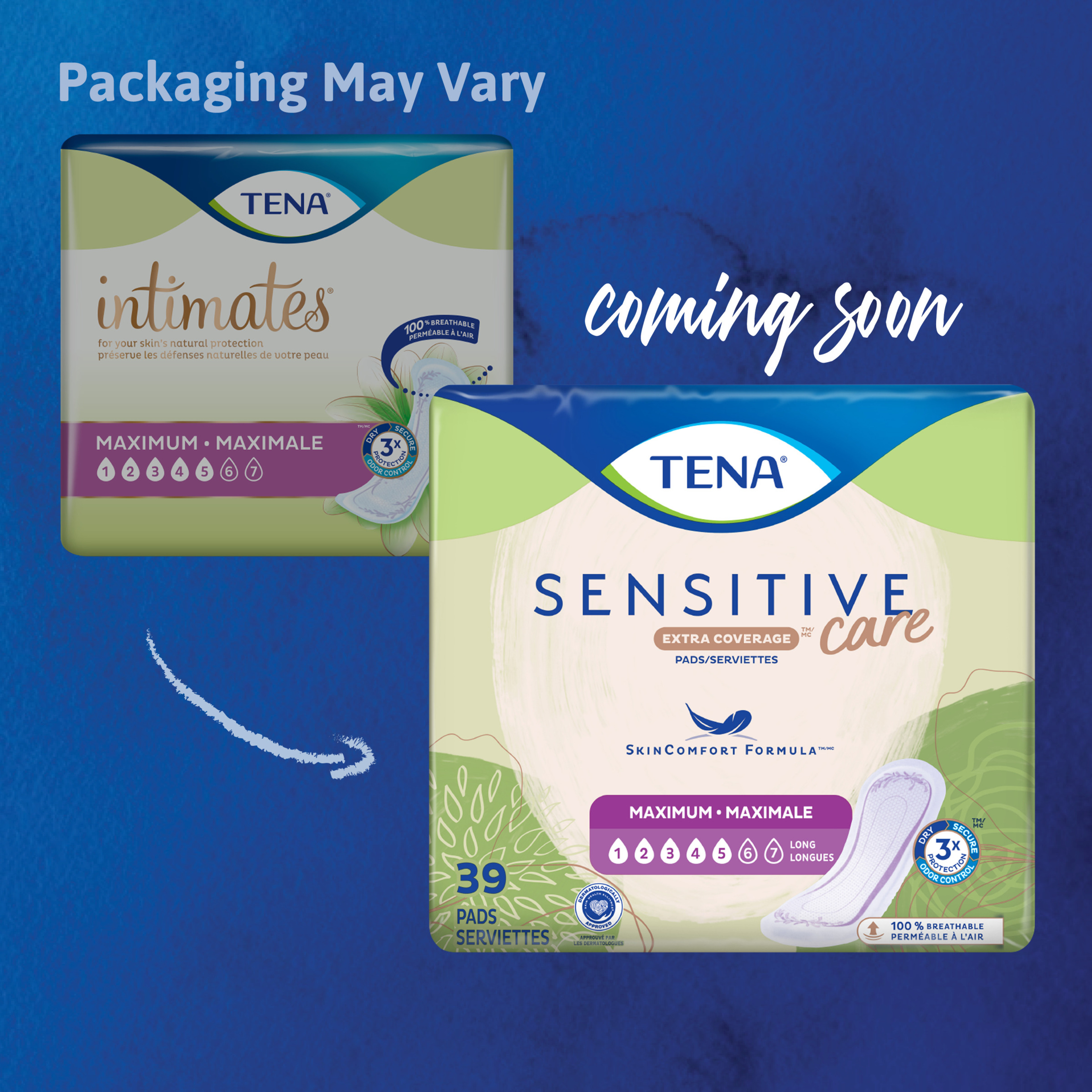TENA Sensitive Care Incontinence Control Pad for Women, Maximum Absorbency