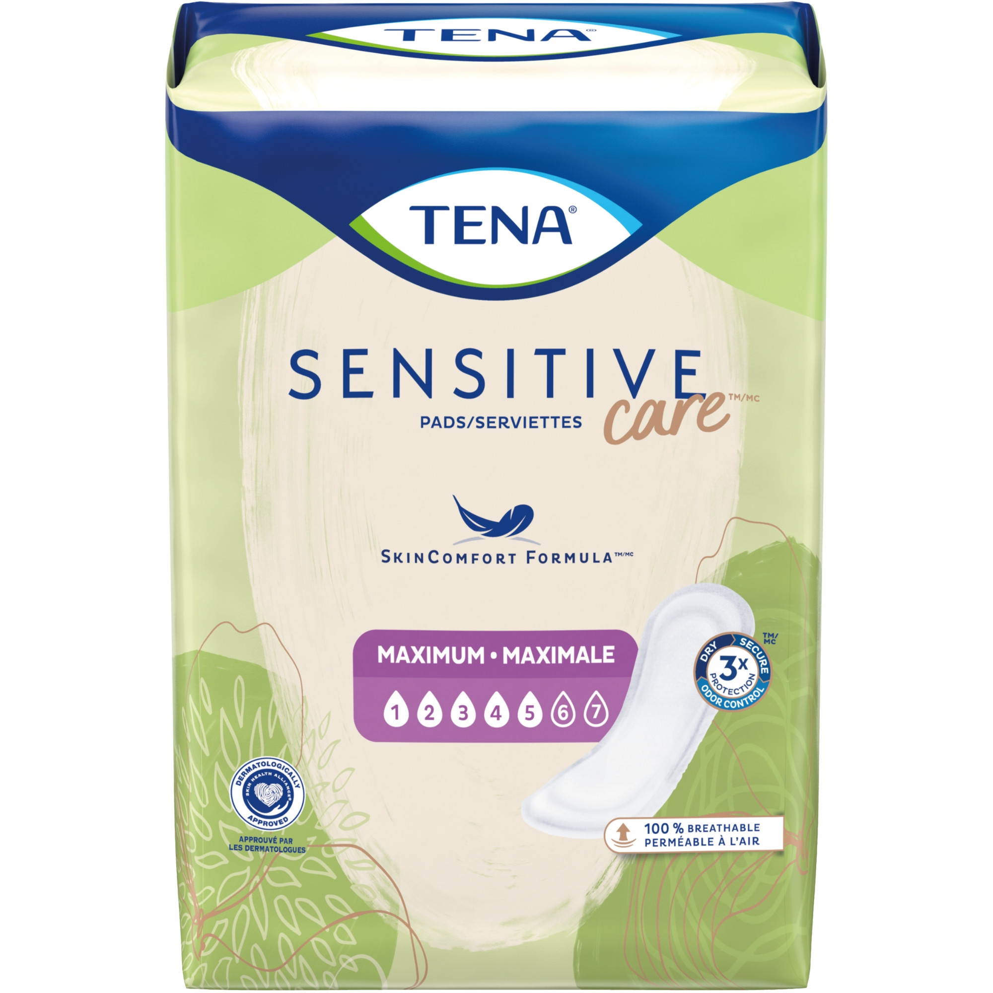 TENA Sensitive Care Incontinence Control Pad for Women, Maximum Absorbency