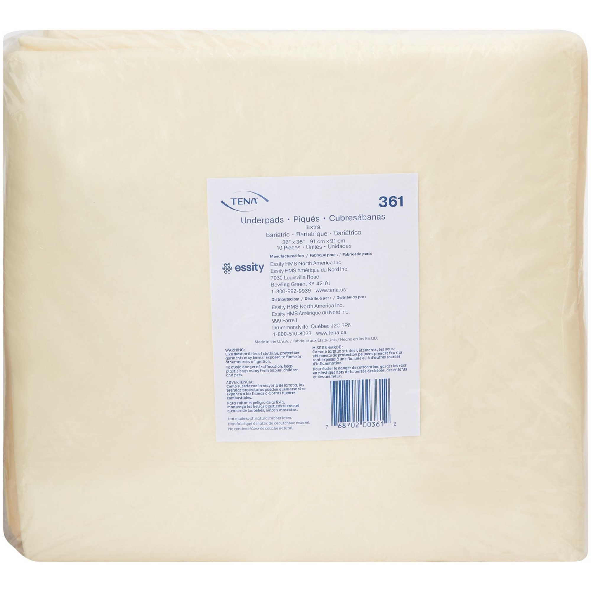 TENA Extra Bariatric Incontinence Disposable Underpads, Light Absorbency