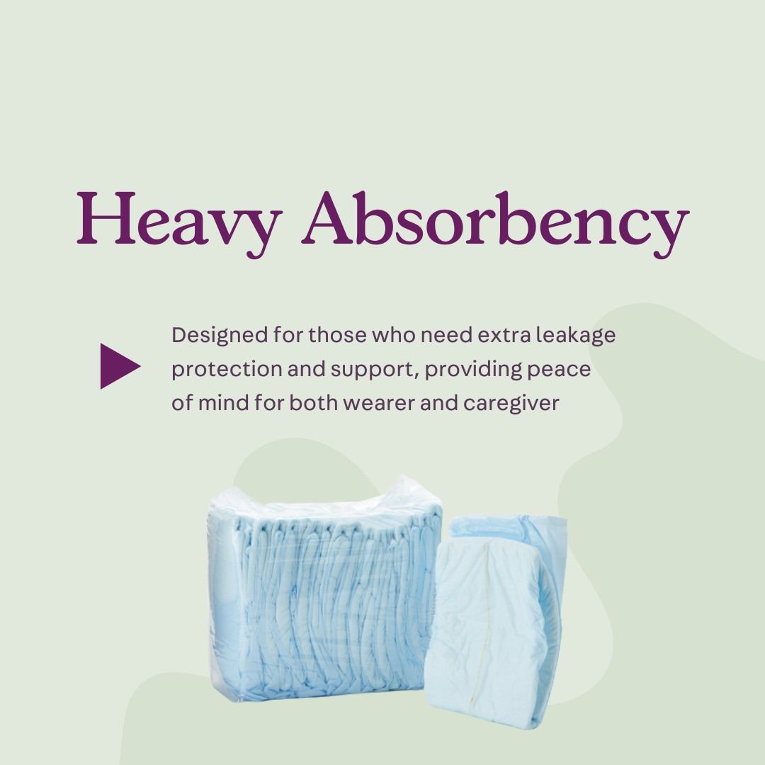 Wings Plus Disposable Adult Diapers with Tabs, Heavy