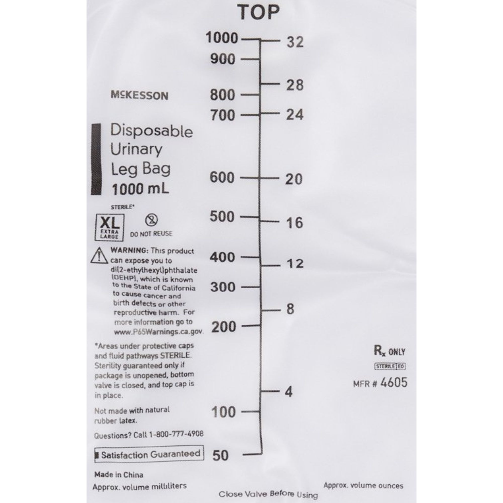McKesson Disposable Urinary Leg Bag