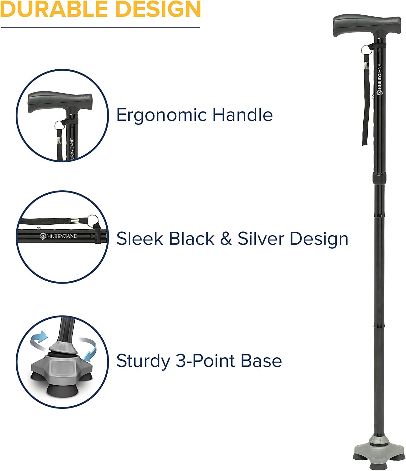 HurryCane Freedom Edition Aluminium Folding Cane
