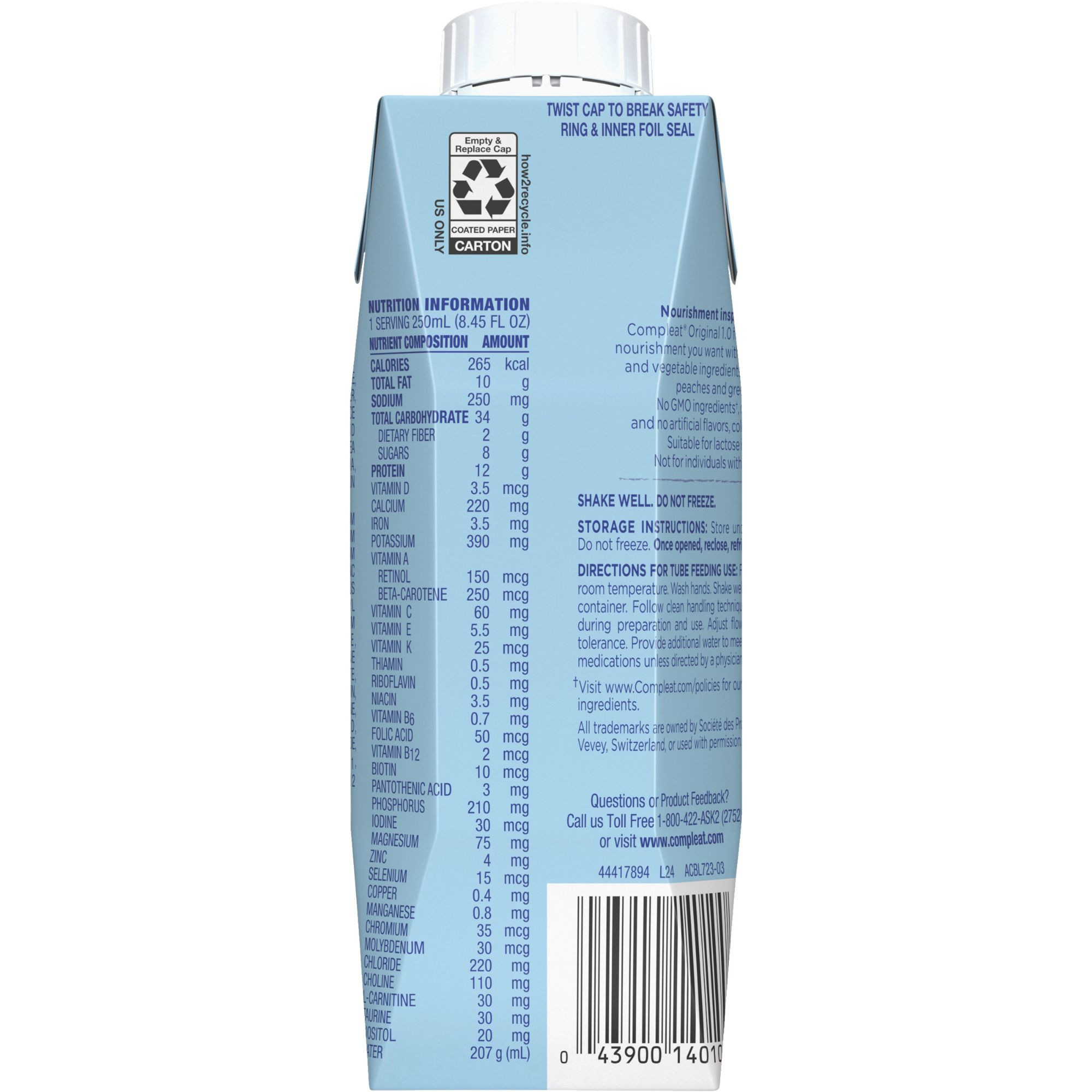 Compleat Tube Feeding Formula, Carton